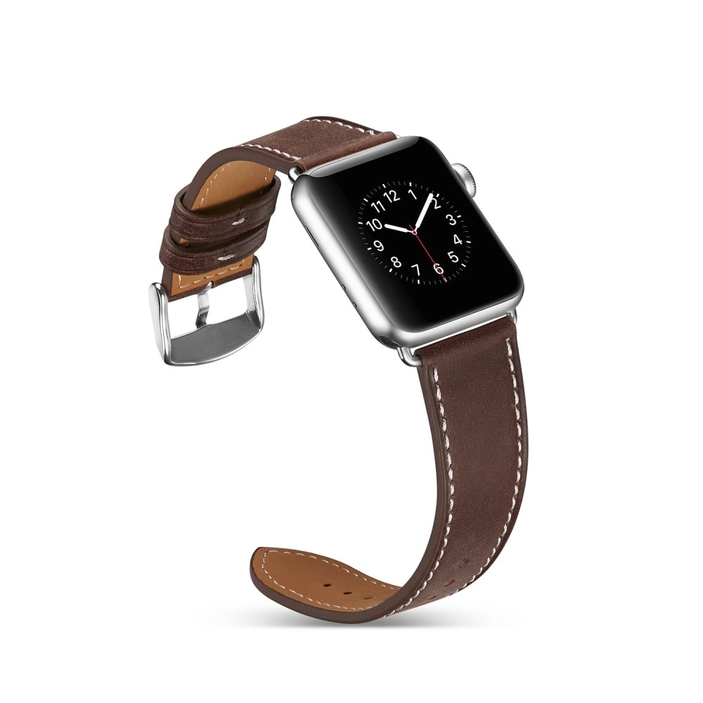 Läderarmband Apple Watch 45mm Series 8 brun