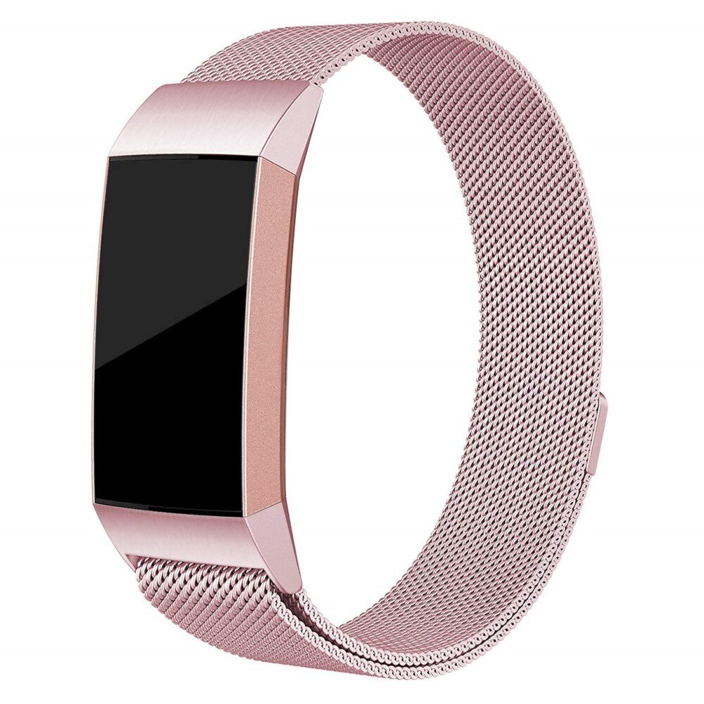 Armband Milanese Loop Fitbit Charge 3/4 rosa guld