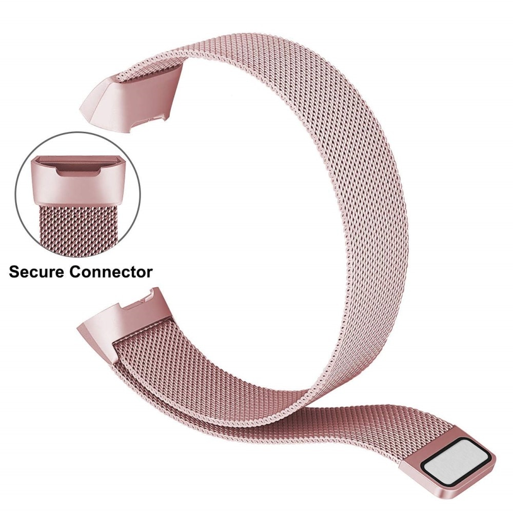 Armband Milanese Loop Fitbit Charge 3/4 rosa guld