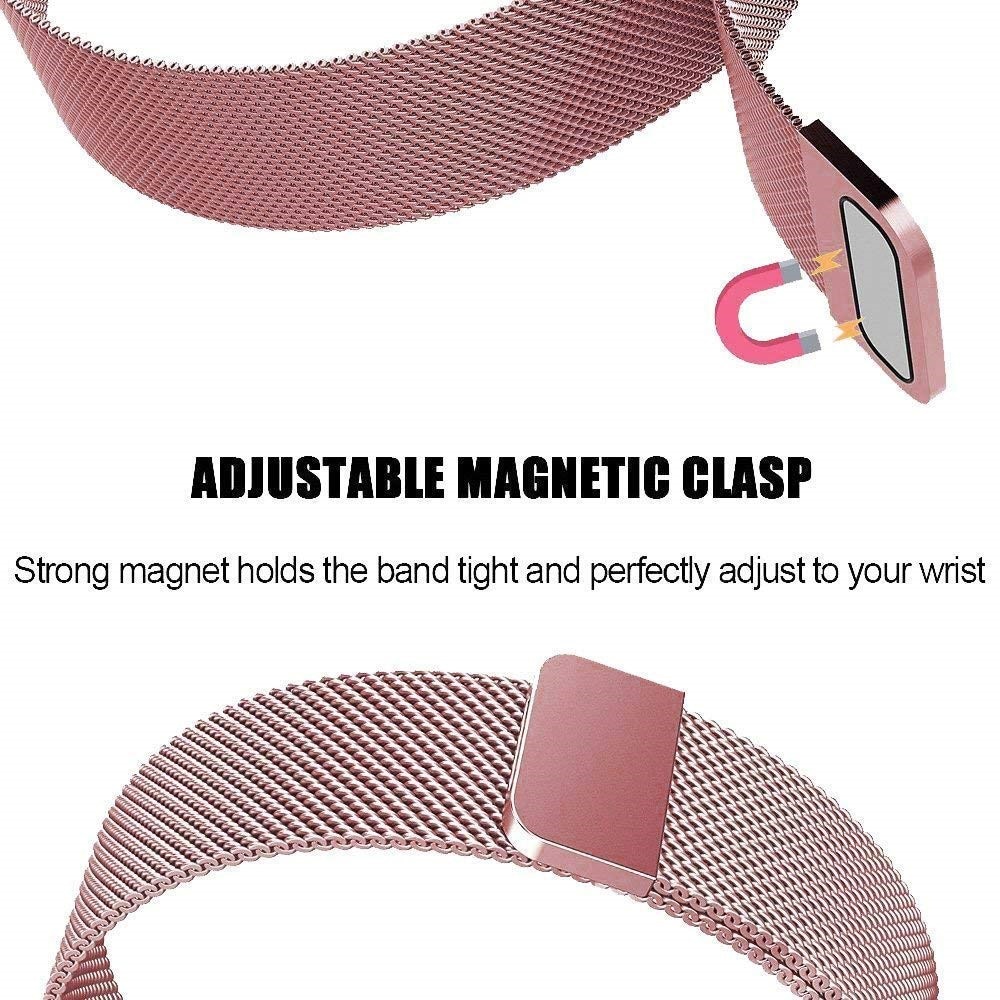 Armband Milanese Loop Fitbit Charge 3/4 rosa guld