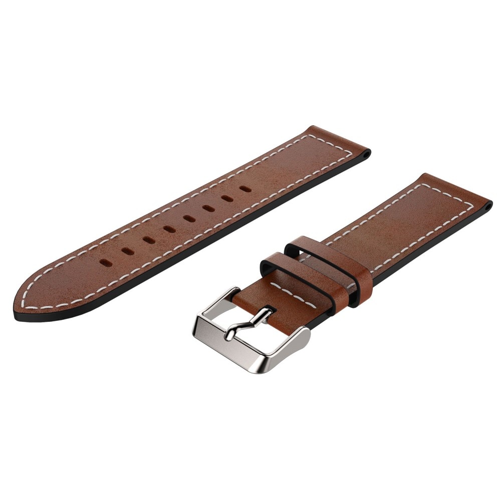 Läderarmband Garmin Forerunner 165 cognac/silver