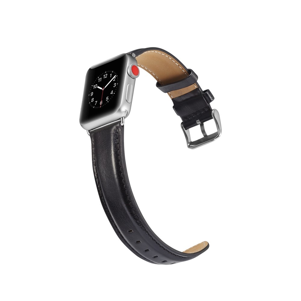 Premium Leather Armband Apple Watch 44mm Black