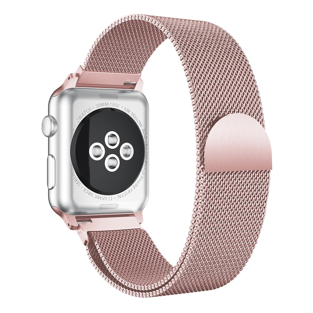 Armband Milanese Loop Apple Watch 45mm Series 7 rosa guld