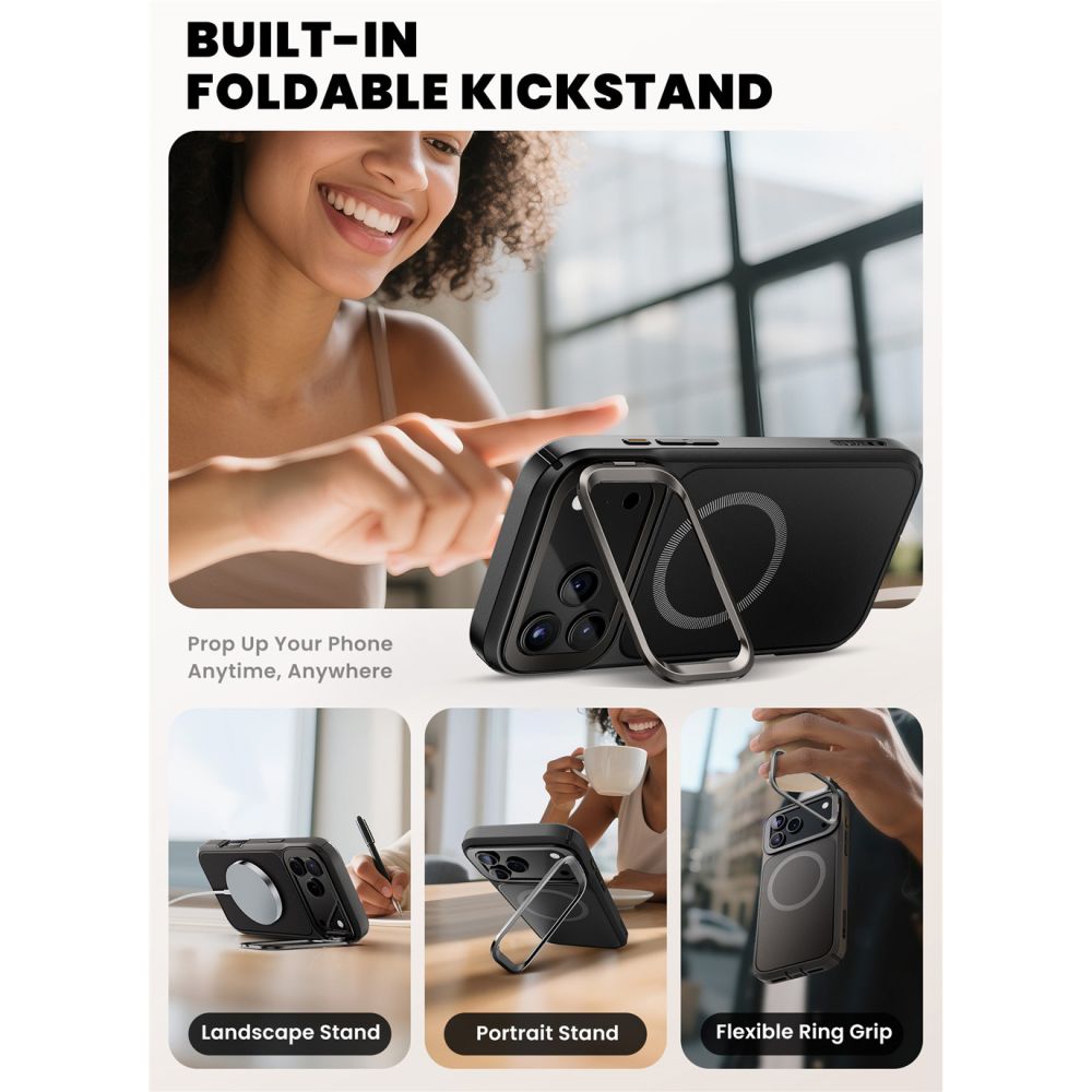 Ares Flip MagSafe Skal iPhone 17 Pro svart