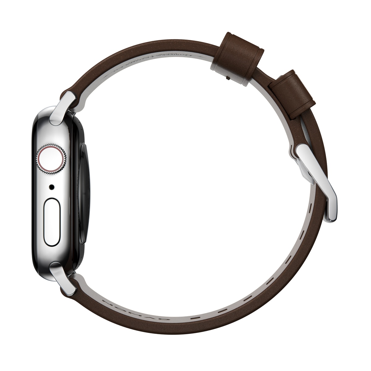 Apple Watch 41mm Series 7 Modern Band Horween Leather Rustic Brown (Silver Hardware)