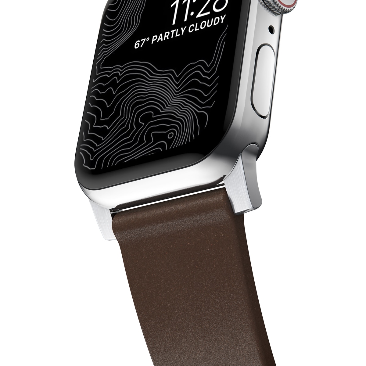 Apple Watch 41mm Series 7 Modern Band Horween Leather Rustic Brown (Silver Hardware)