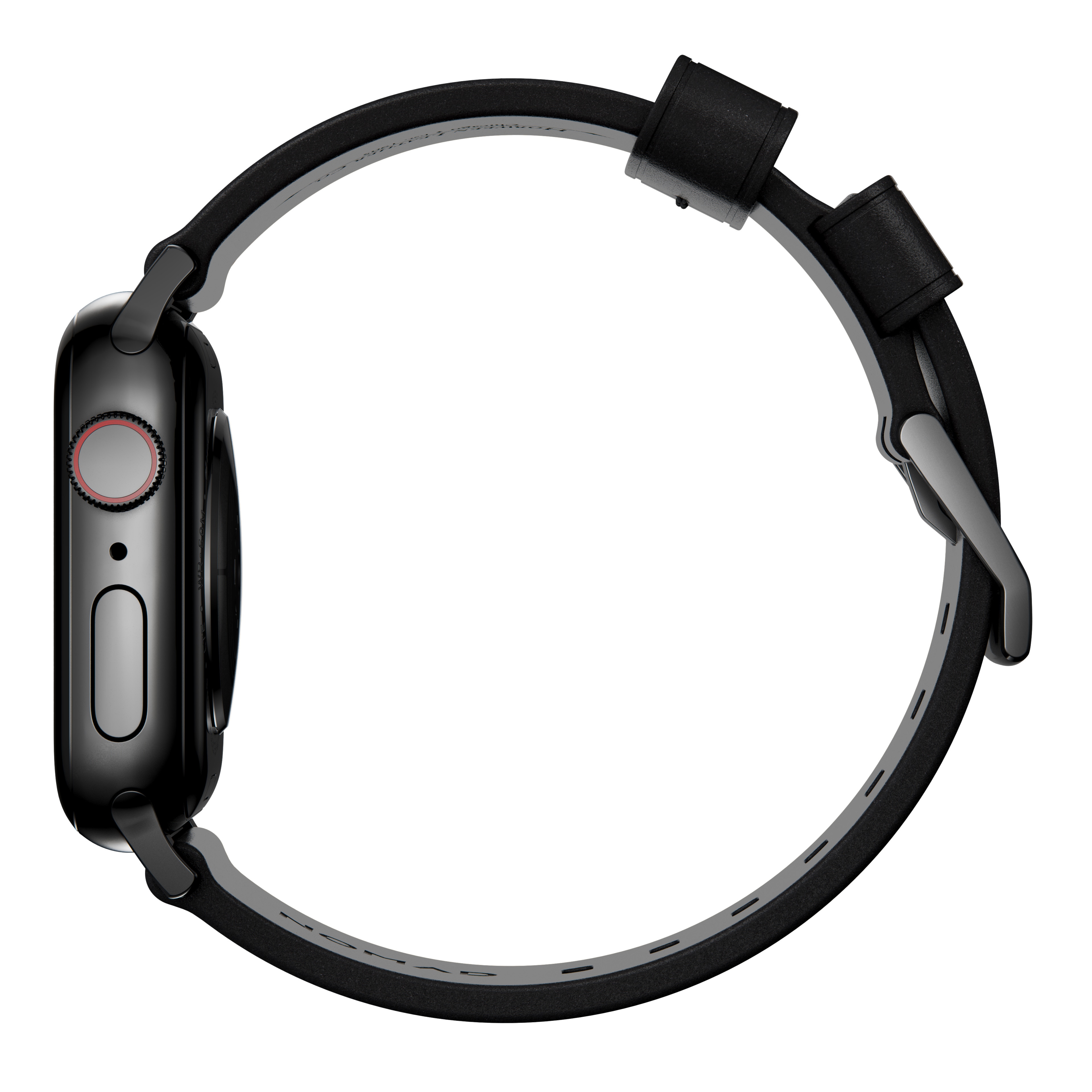 Apple Watch SE 44mm Modern Band Horween Leather Black (Black Hardware)