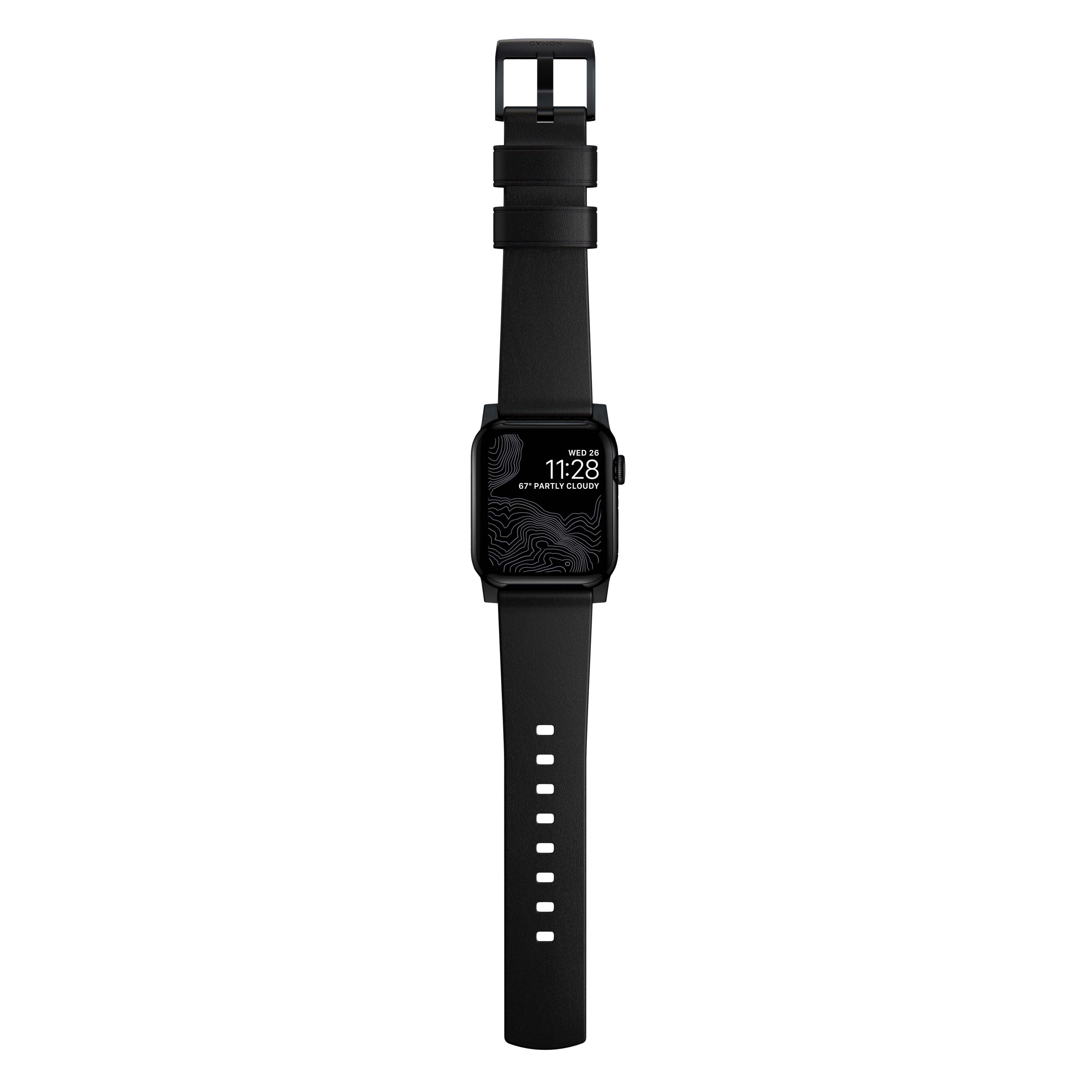 Apple Watch Series 10 46mm Modern Band Horween Leather Black (Black Hardware)