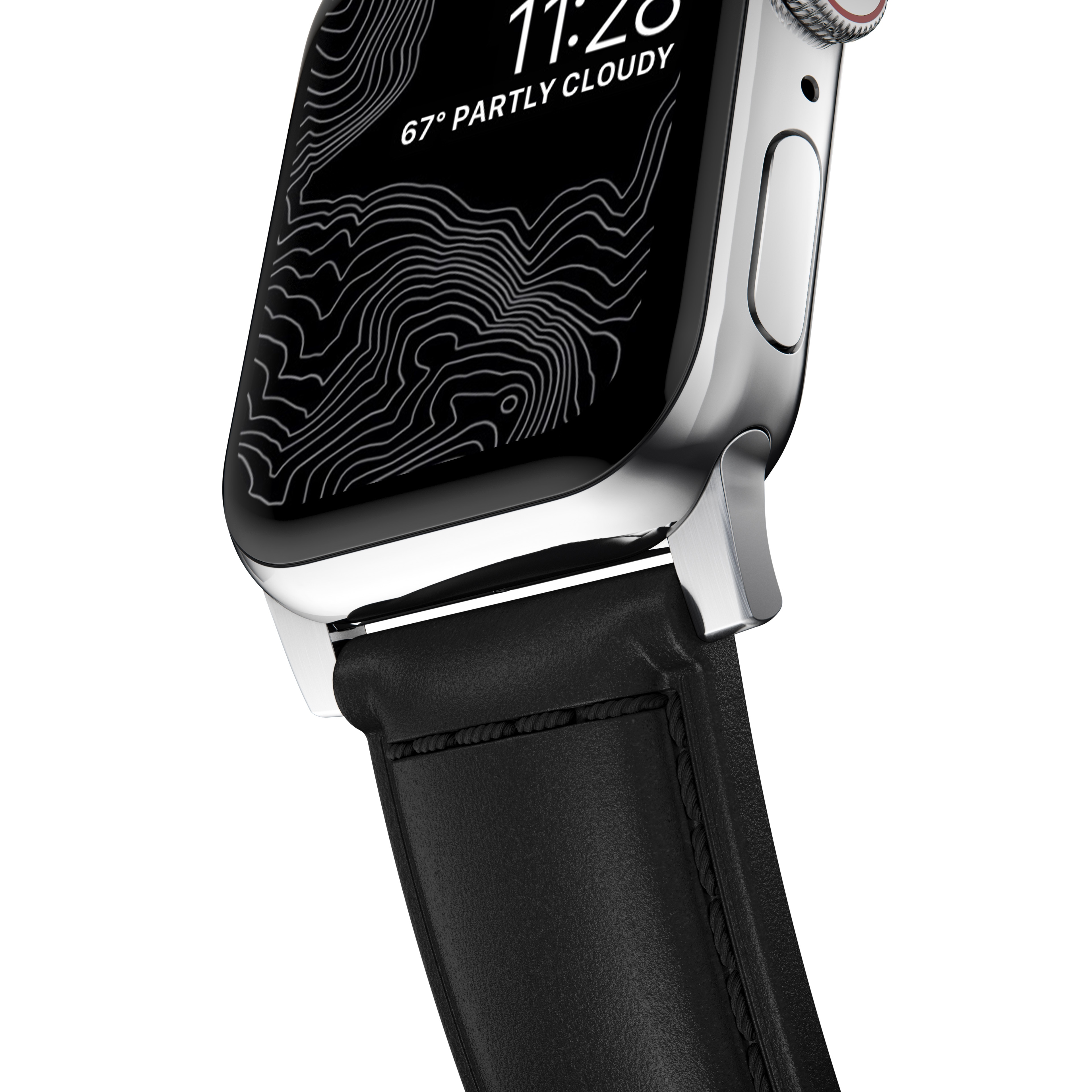 Traditional Band Apple Watch 42/44/45/49mm Black (Silver Hardware)