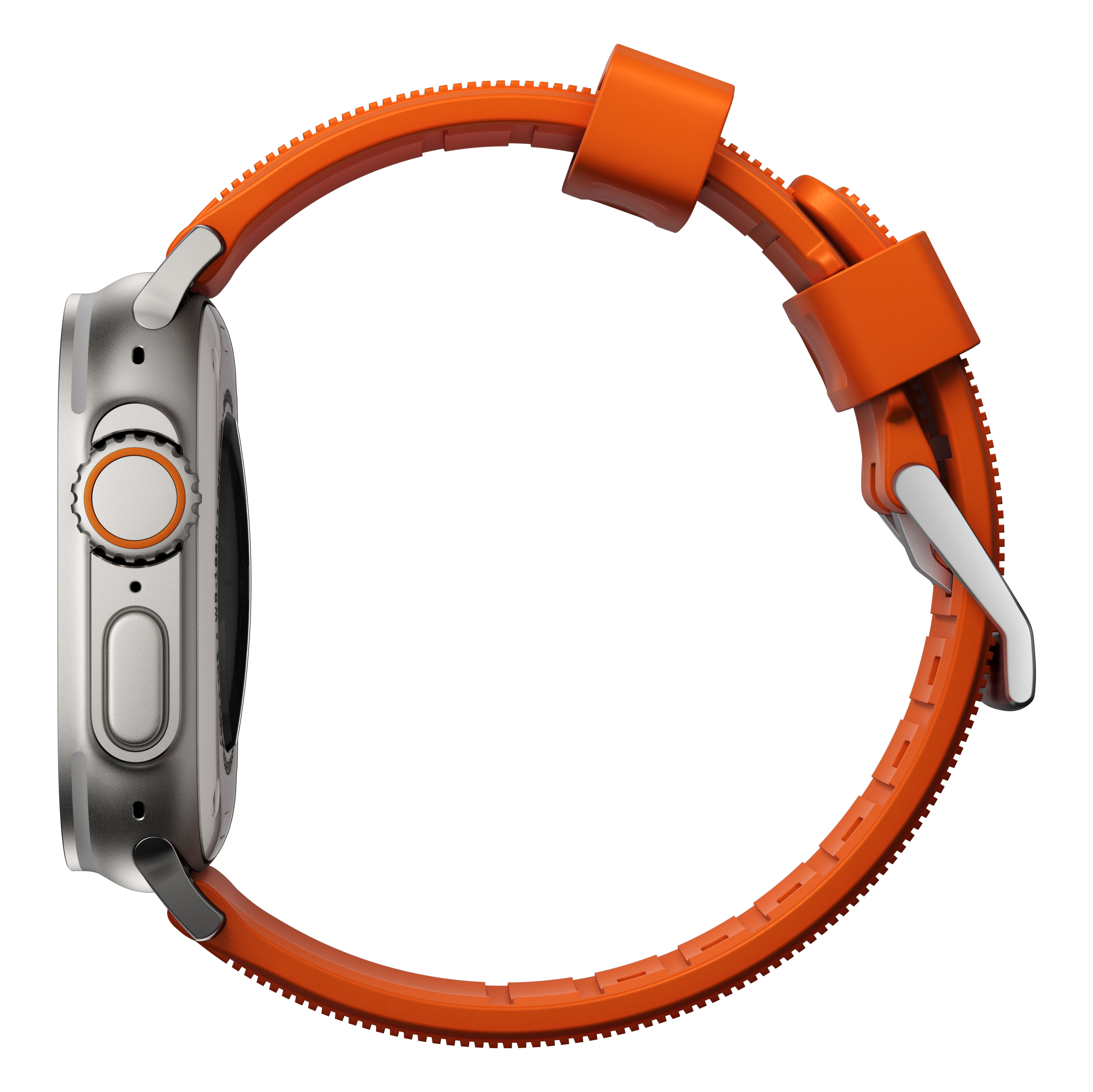 Apple Watch 44mm Rugged Band Ultra Orange (Silver Hardware)