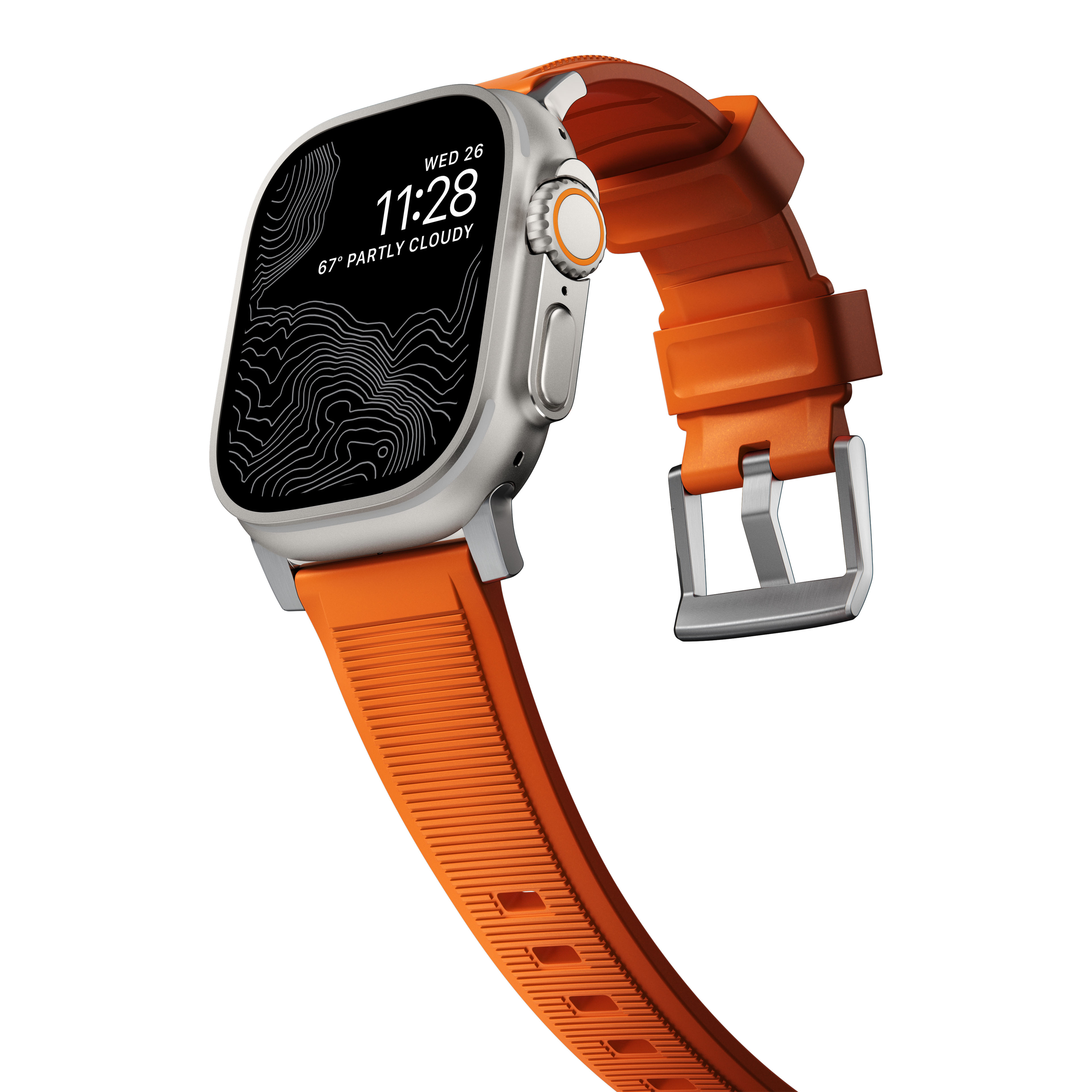 Apple Watch Ultra 49mm Rugged Band Ultra Orange (Silver Hardware)