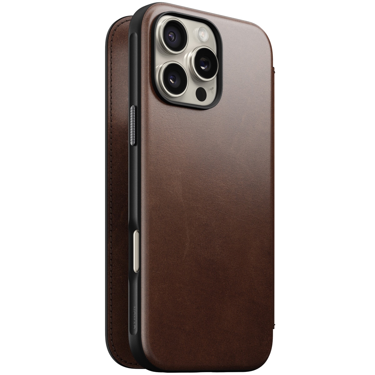 iPhone 16 Pro Max Modern Horween Leather Folio MagSafe Rustic Brown