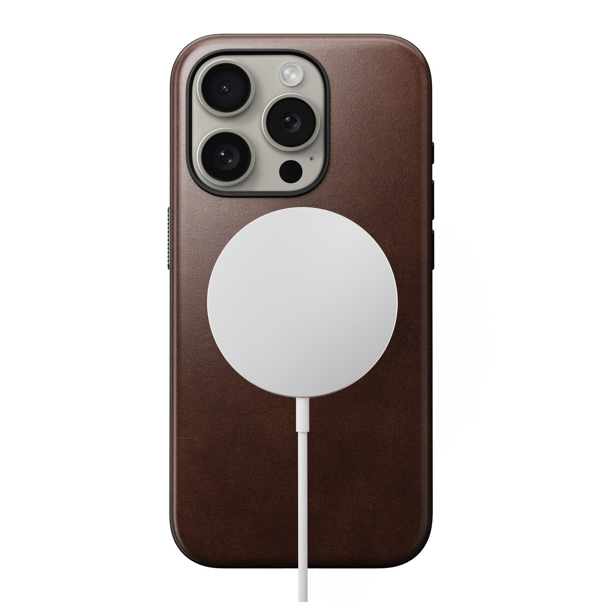 iPhone 15 Pro Modern Case Horween Leather MagSafe Rustic Brown