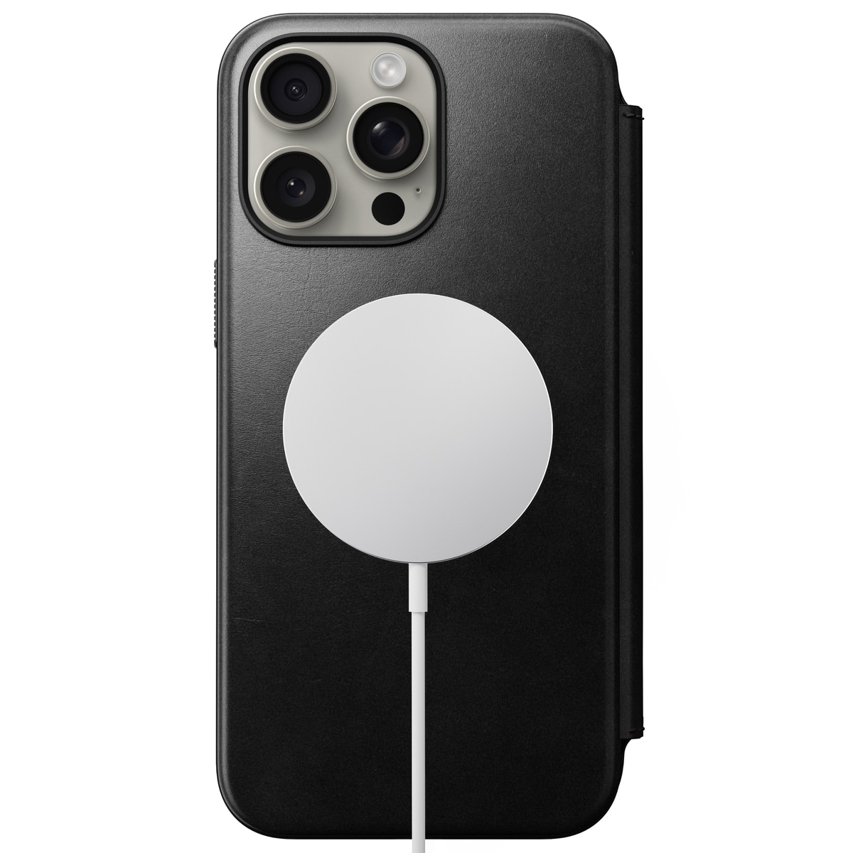 iPhone 15 Pro Max Modern Horween Leather Folio MagSafe Black
