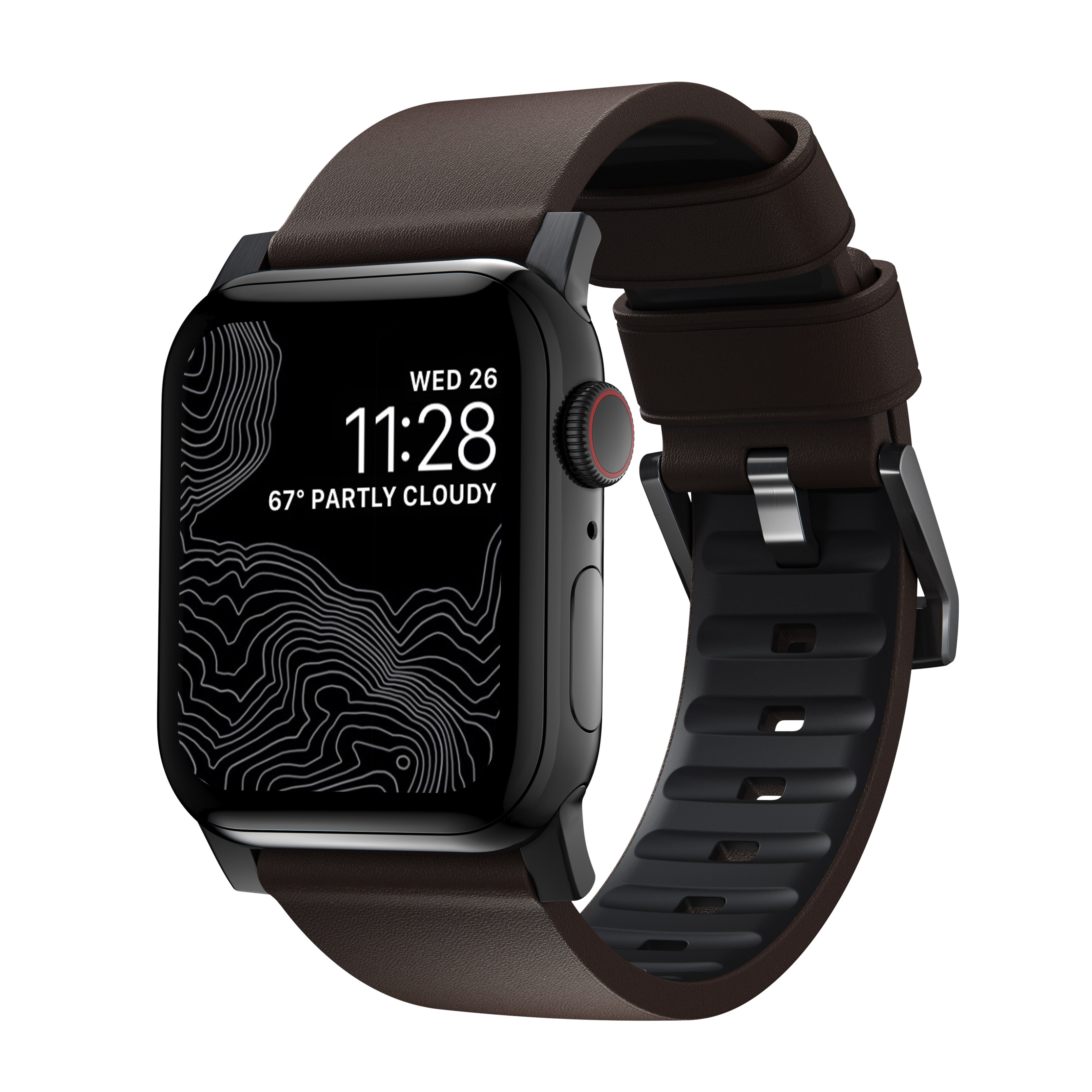 Active Band Pro Apple Watch 45mm Series 7 Classic Brown (Black Hardware)