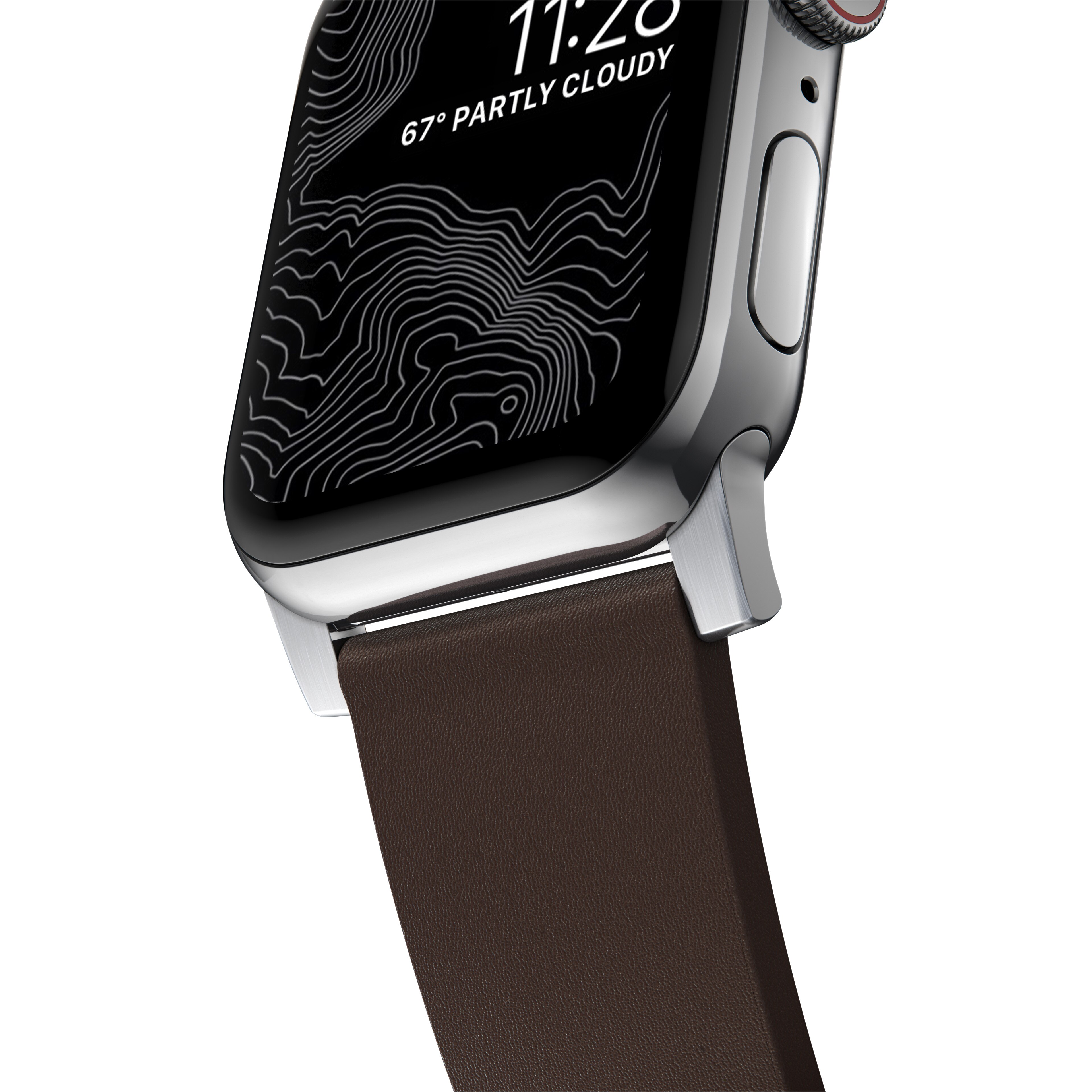 Active Band Pro Apple Watch 45mm Series 8 Classic Brown (Silver Hardware)