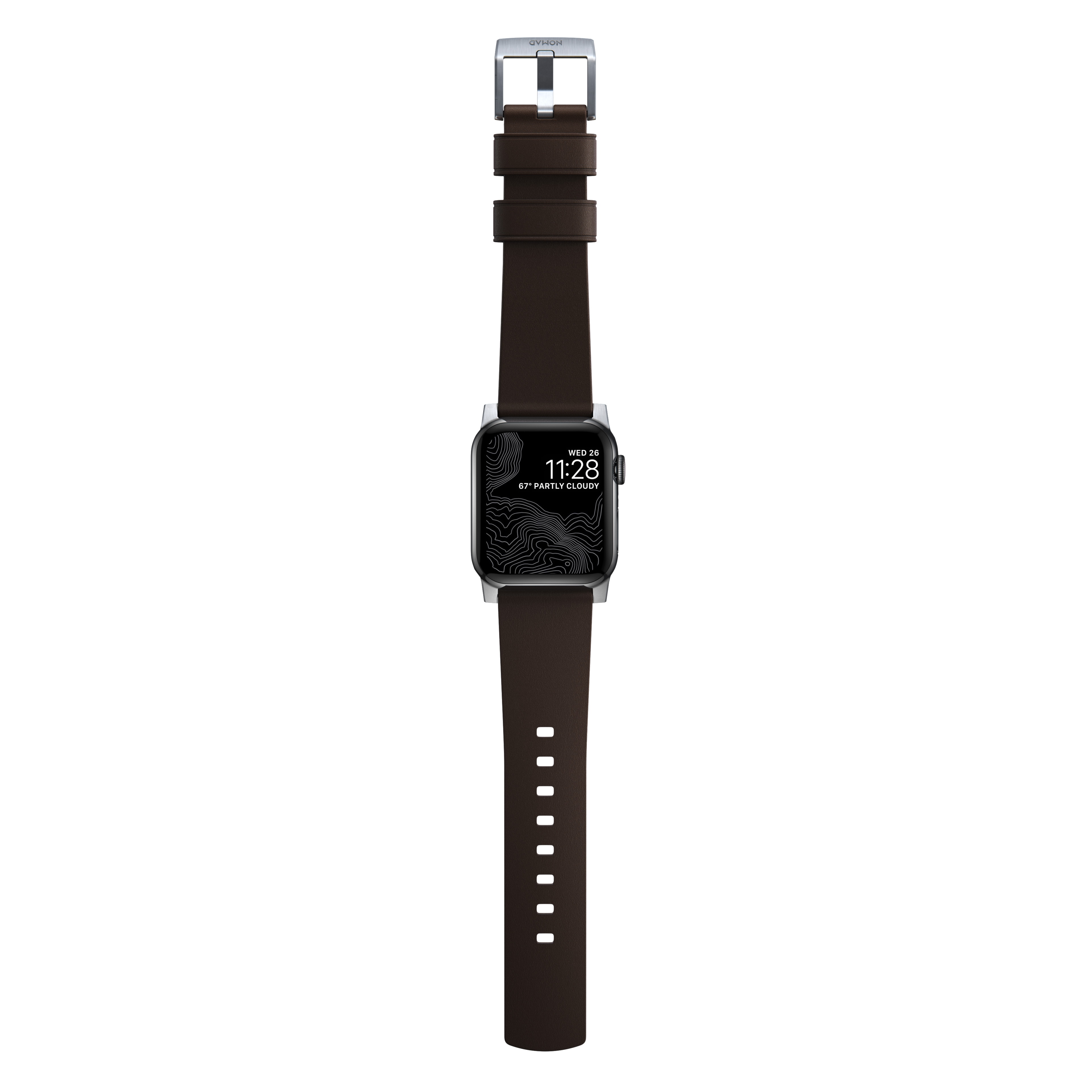 Active Band Pro Apple Watch SE 44mm Classic Brown (Silver Hardware)