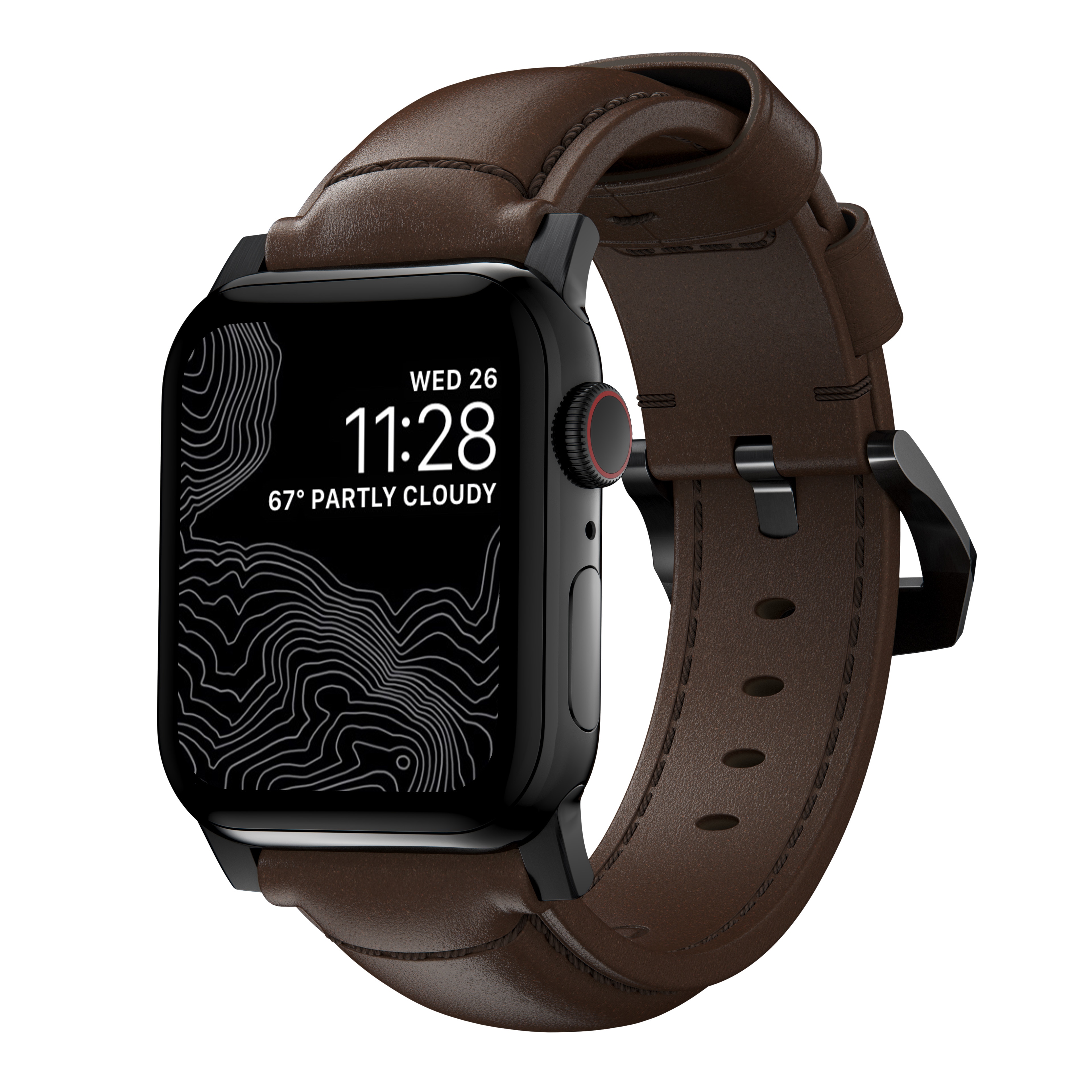 Traditional Band Apple Watch 38/40/41mm Rustic Brown (Black Hardware)