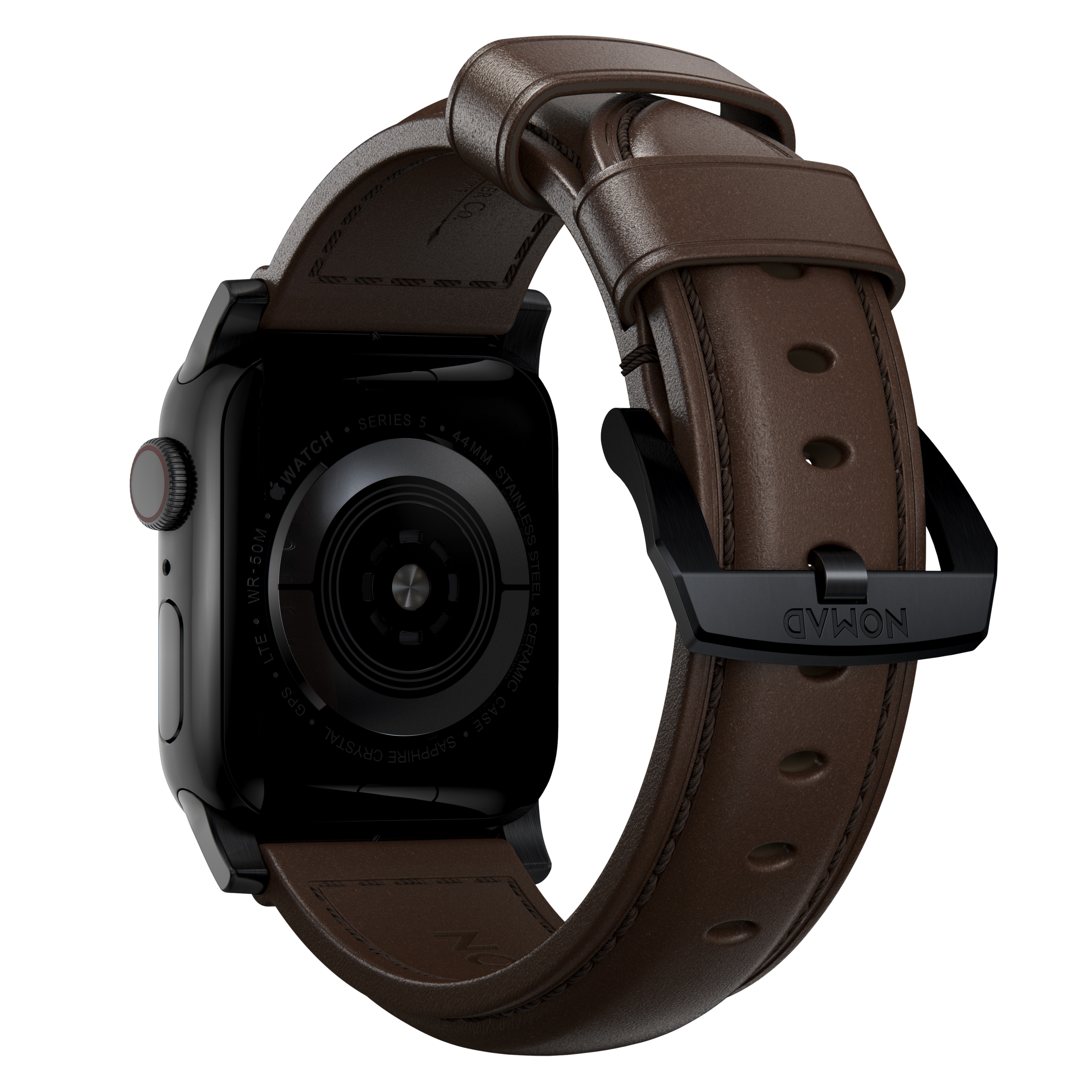 Traditional Band Apple Watch Ultra 49mm Rustic Brown (Black Hardware)