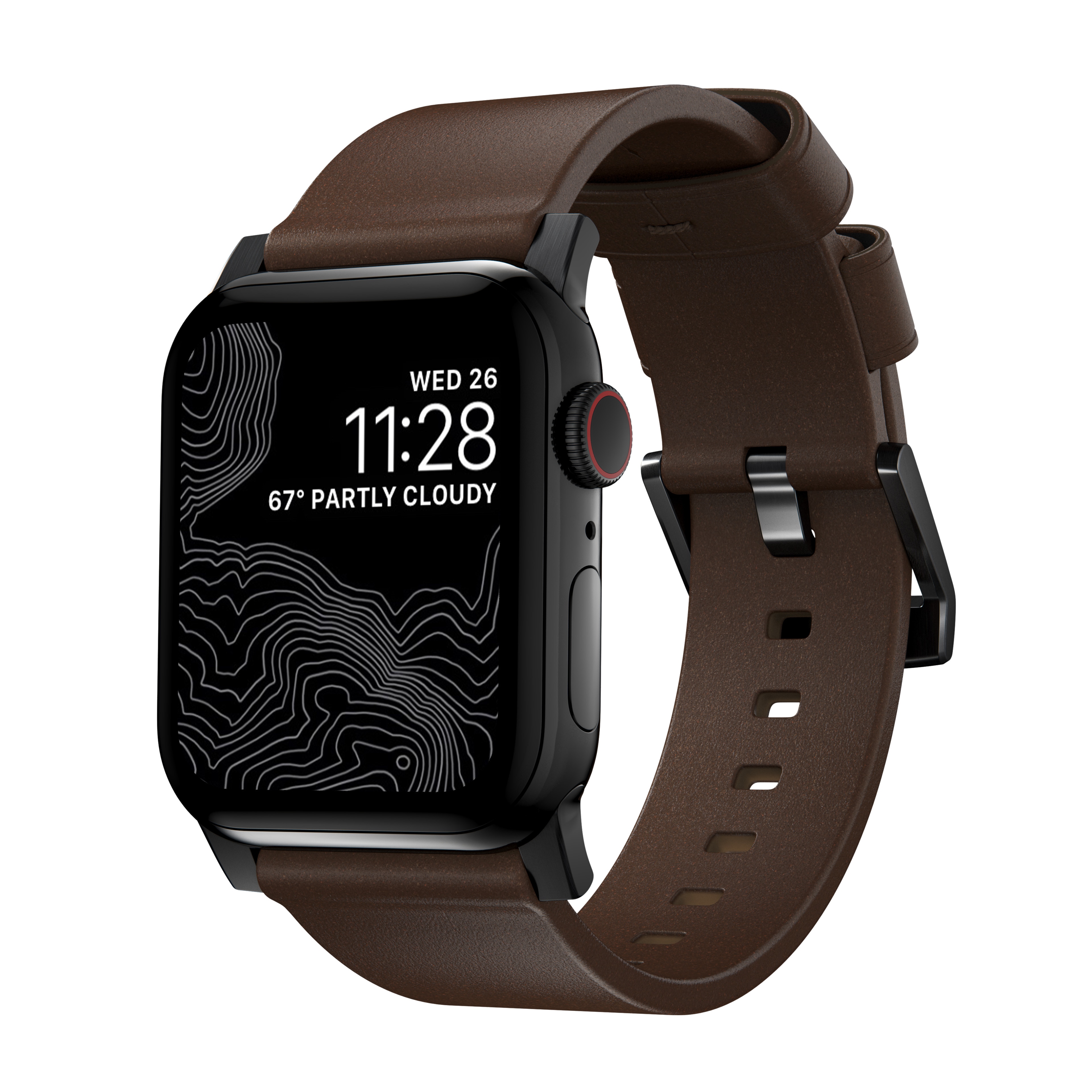 Apple Watch 38/40/41mm Modern Leather Band Rustic Brown (Silver Hardware)