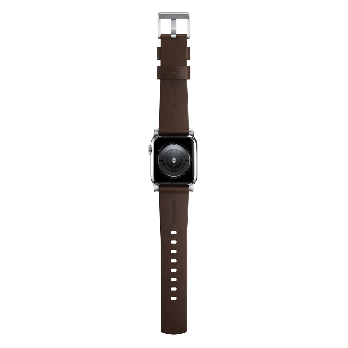 Apple Watch 45mm Series 8 Modern Band Horween Leather Rustic Brown (Silver Hardware)