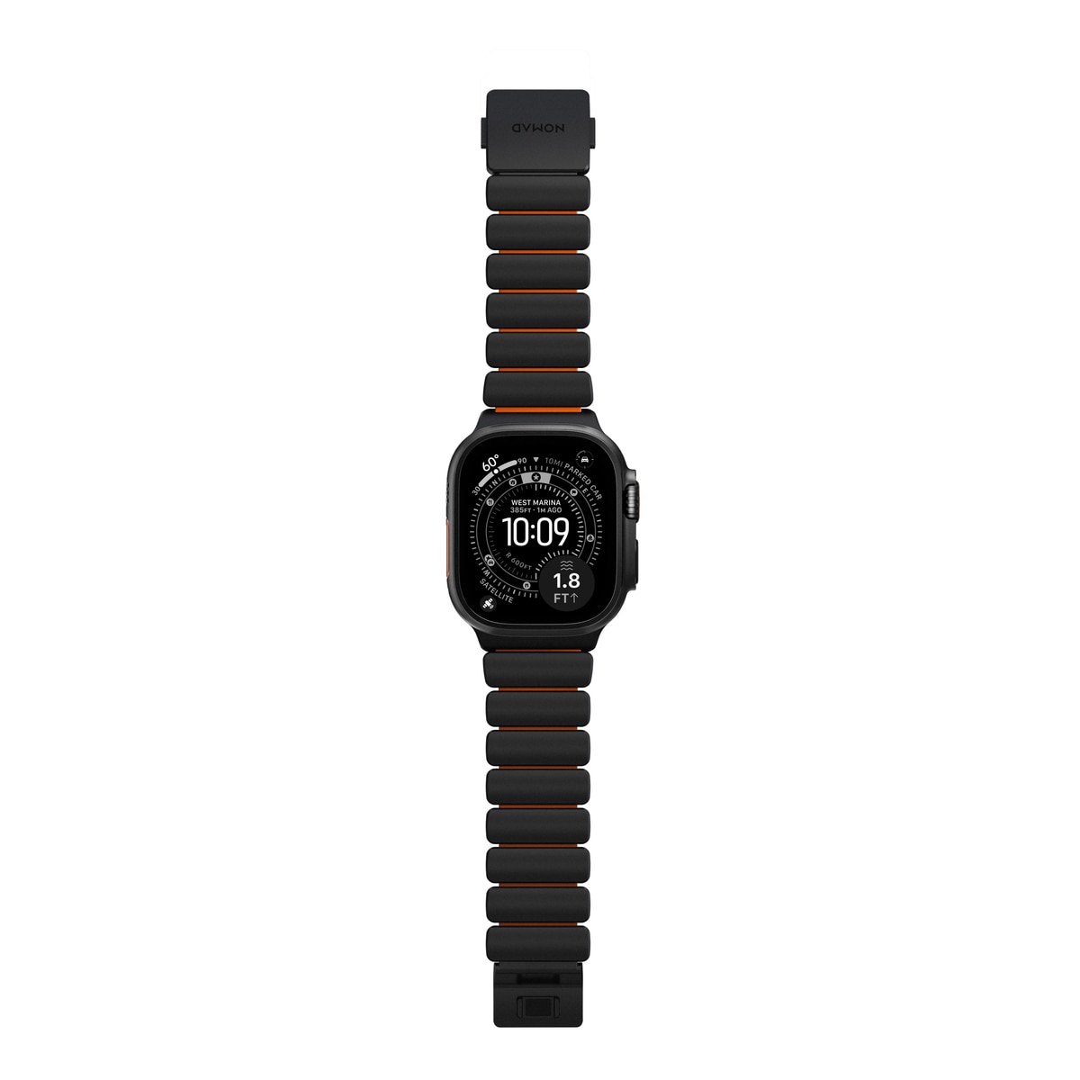 Stratos Band Apple Watch Series 8 45mm Black Titanium - Ultra Orange