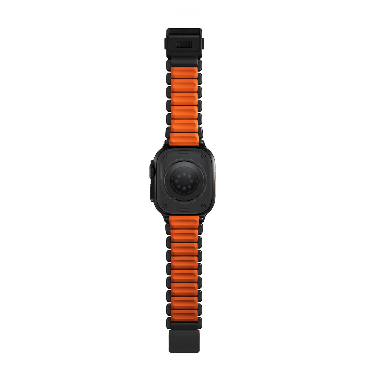 Stratos Band Apple Watch Series 8 45mm Black Titanium - Ultra Orange