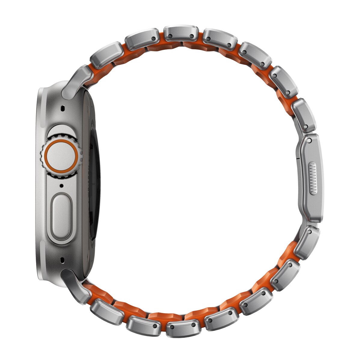 Stratos Band Apple Watch Series 8 45mm Black Titanium - Ultra Orange