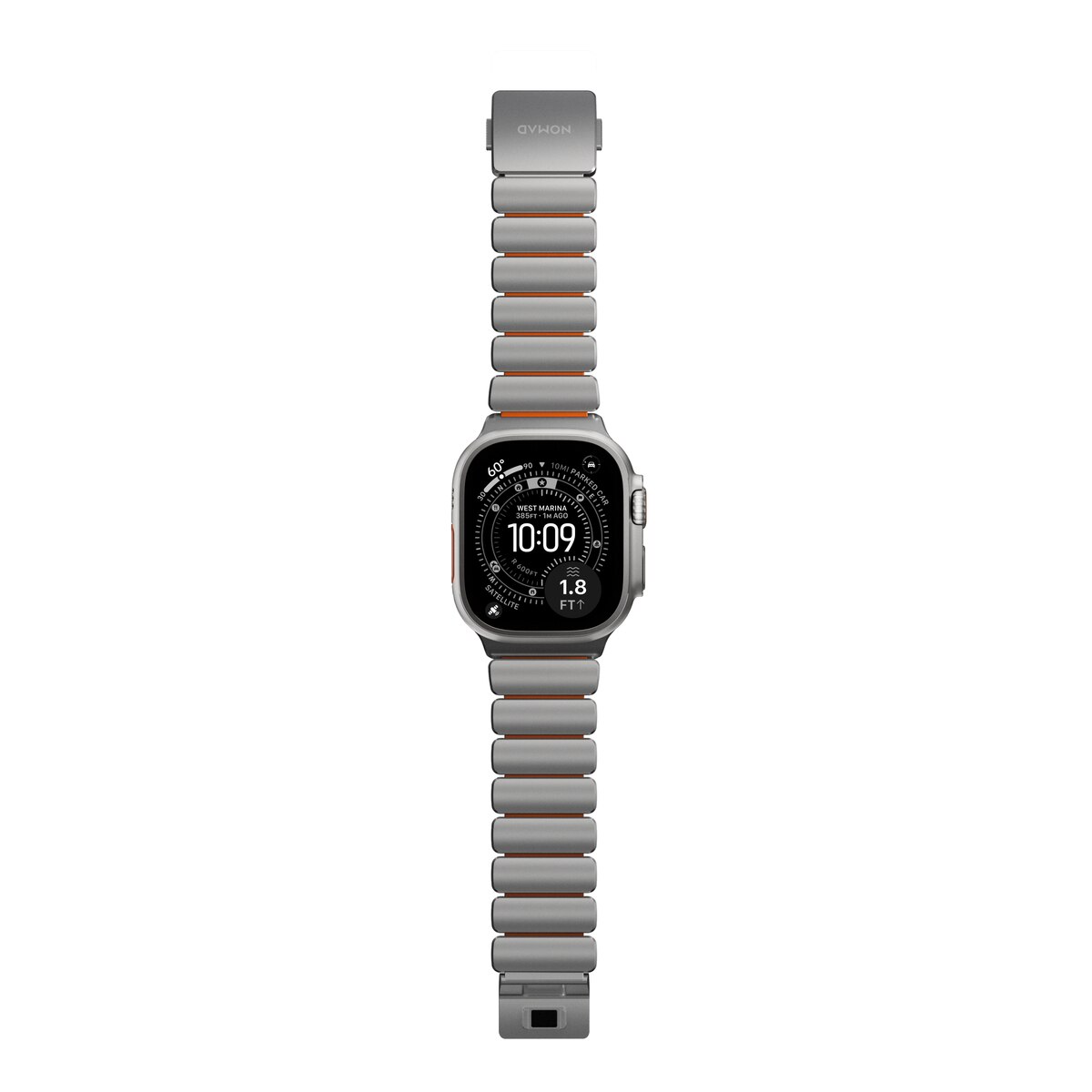 Stratos Band Apple Watch Series 8 45mm Black Titanium - Ultra Orange