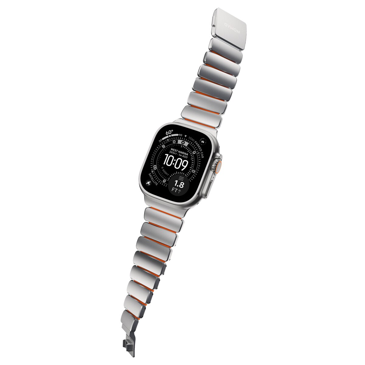 Stratos Band Apple Watch Series 8 45mm Black Titanium - Ultra Orange