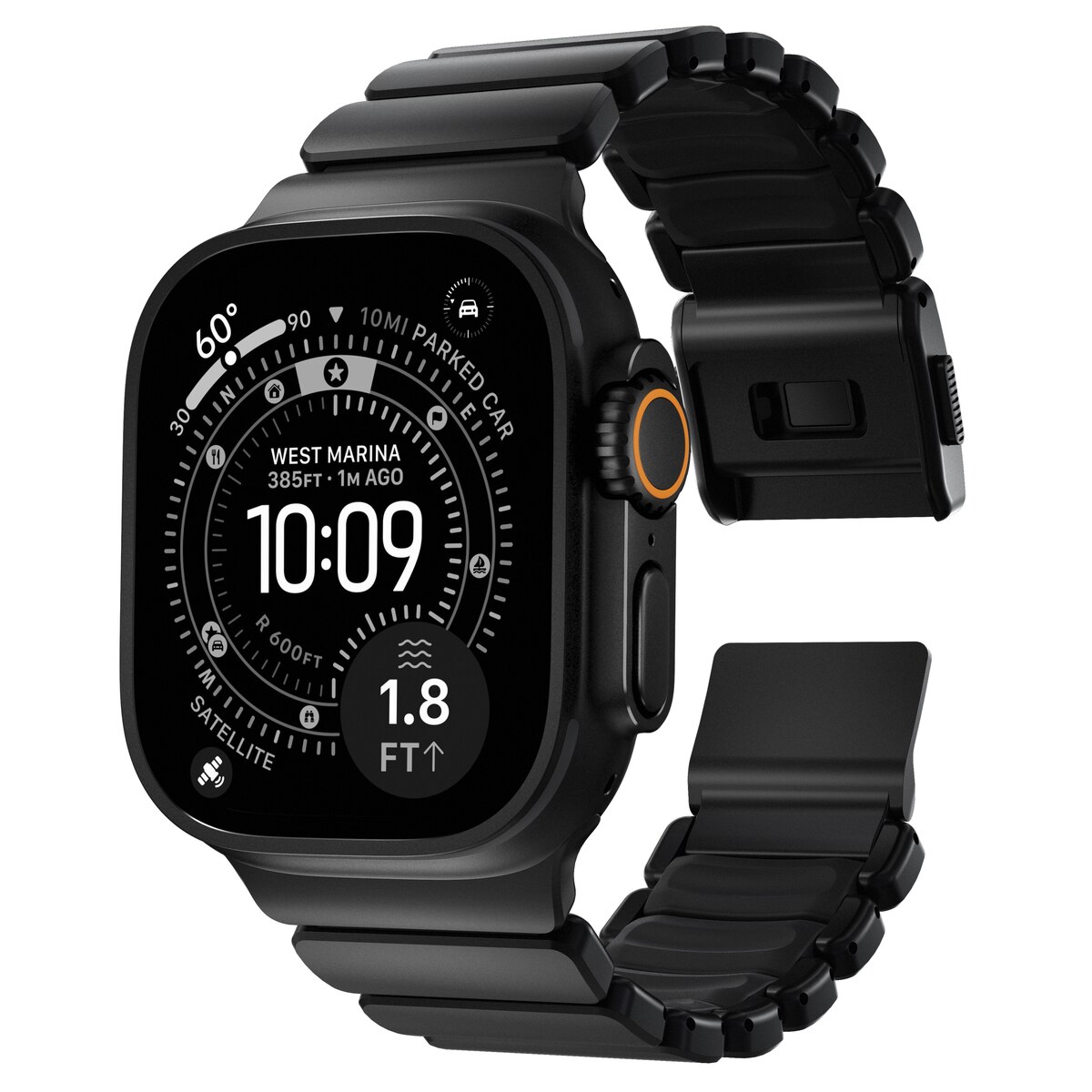 Stratos Band Apple Watch Series 8 45mm Black Titanium - Black