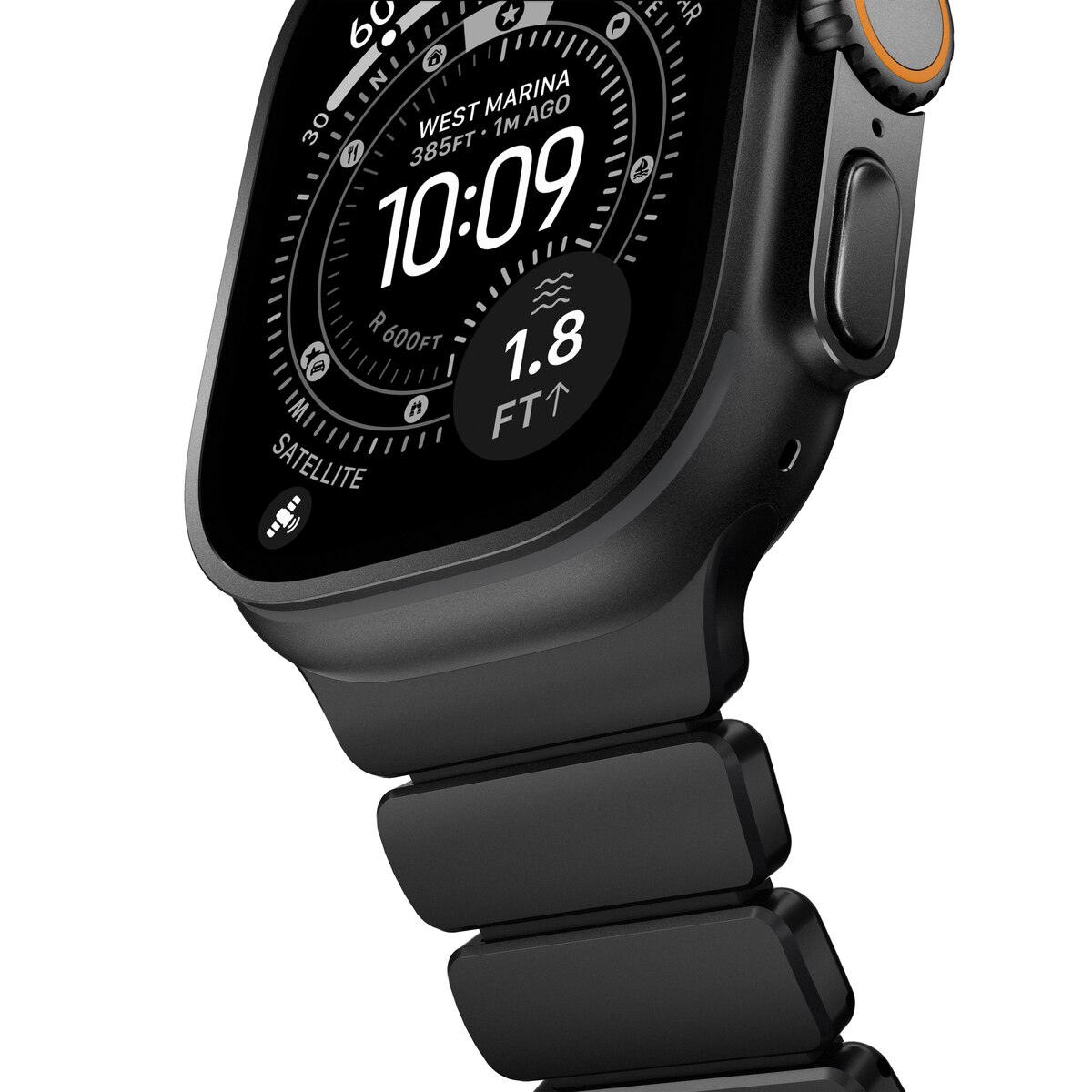 Stratos Band Apple Watch Series 8 45mm Black Titanium - Black