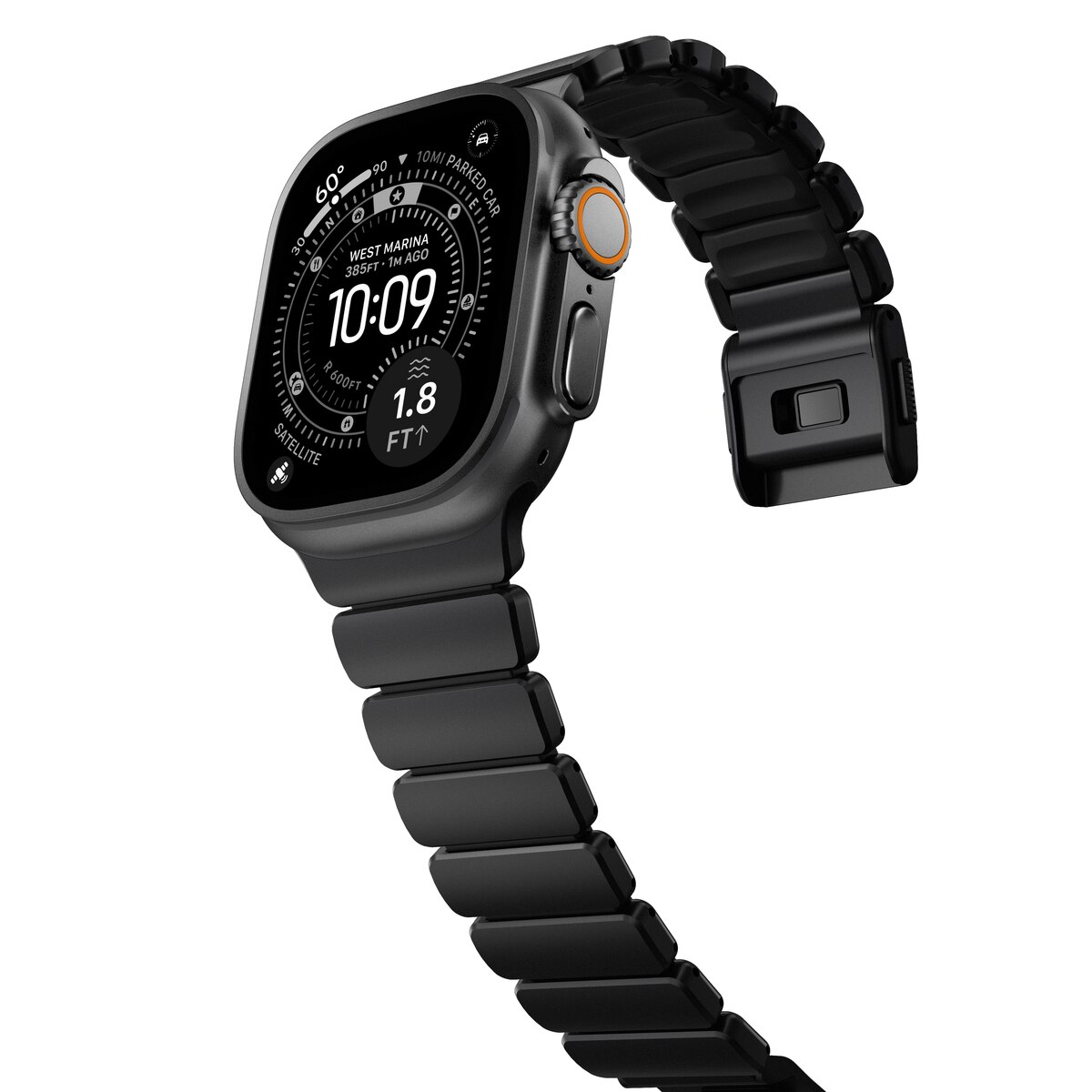 Stratos Band Apple Watch Series 8 45mm Black Titanium - Black
