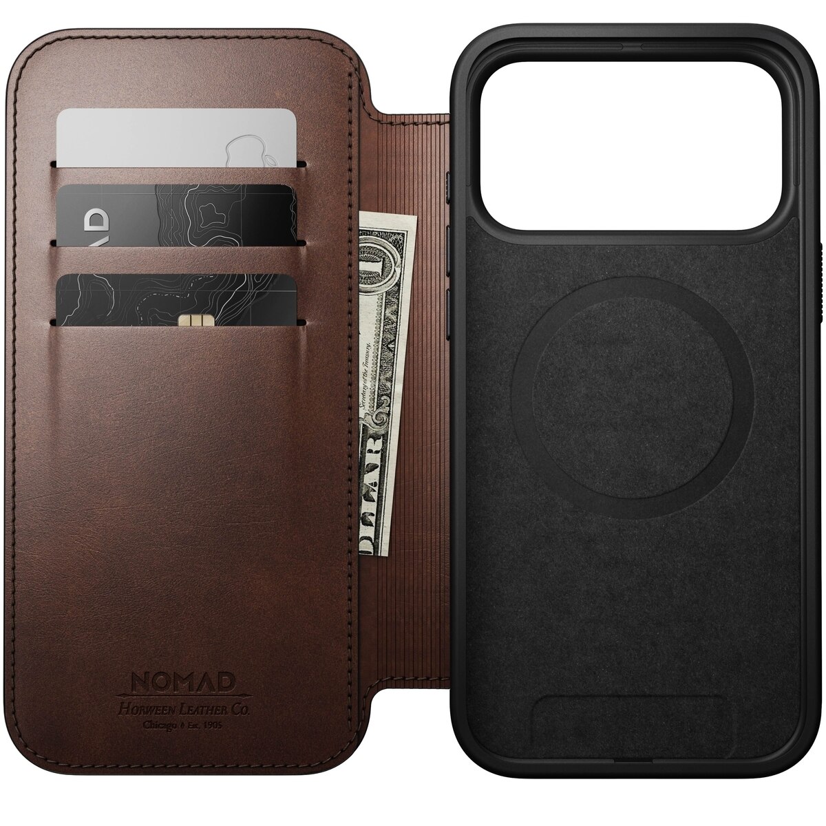 iPhone 17 Pro Max Modern Horween Leather Folio MagSafe Rustic Brown