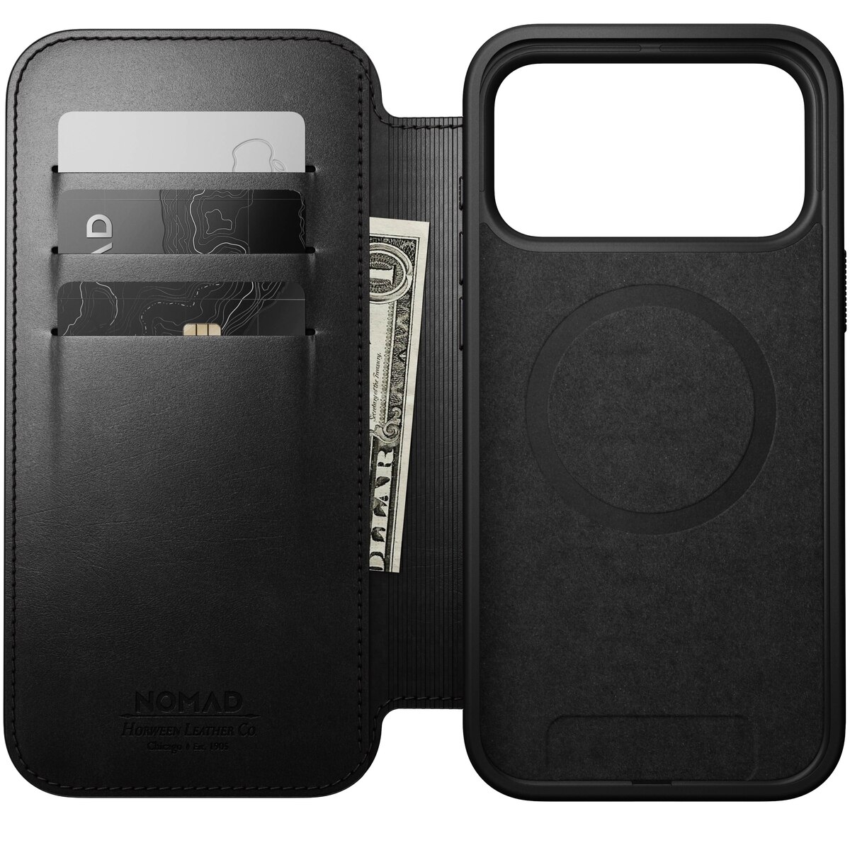 iPhone 17 Pro Max Modern Horween Leather Folio MagSafe Black