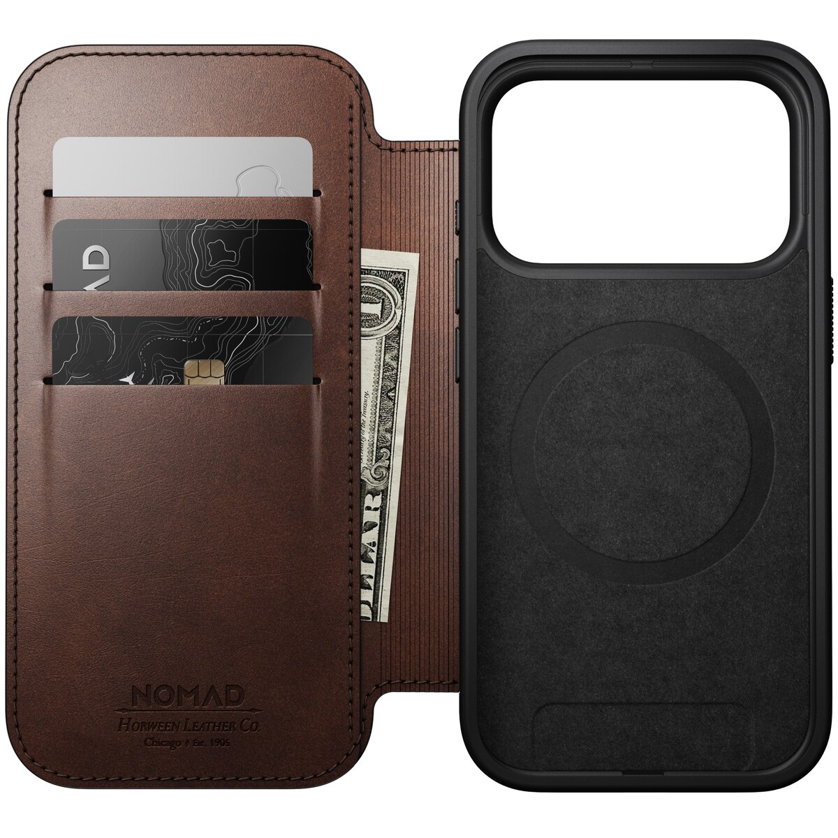 iPhone 17 Pro Modern Horween Leather Folio MagSafe Rustic Brown
