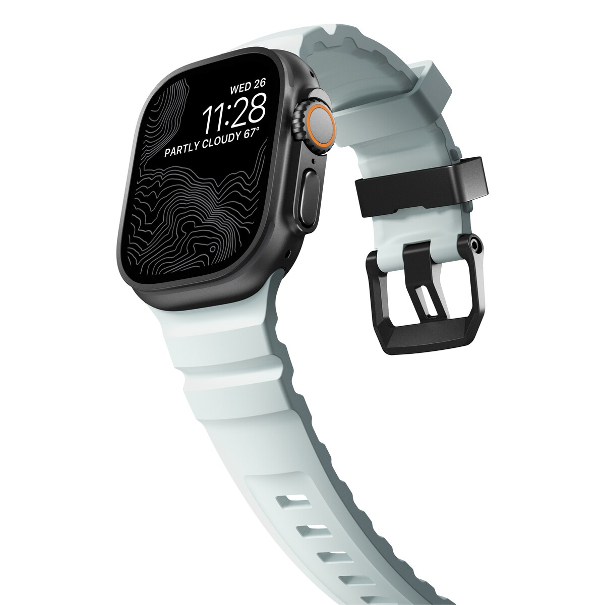 Apple Watch Series 7 45mm Rocky Point Band Icy Blue Glow (Black Hardware) - Limited edition