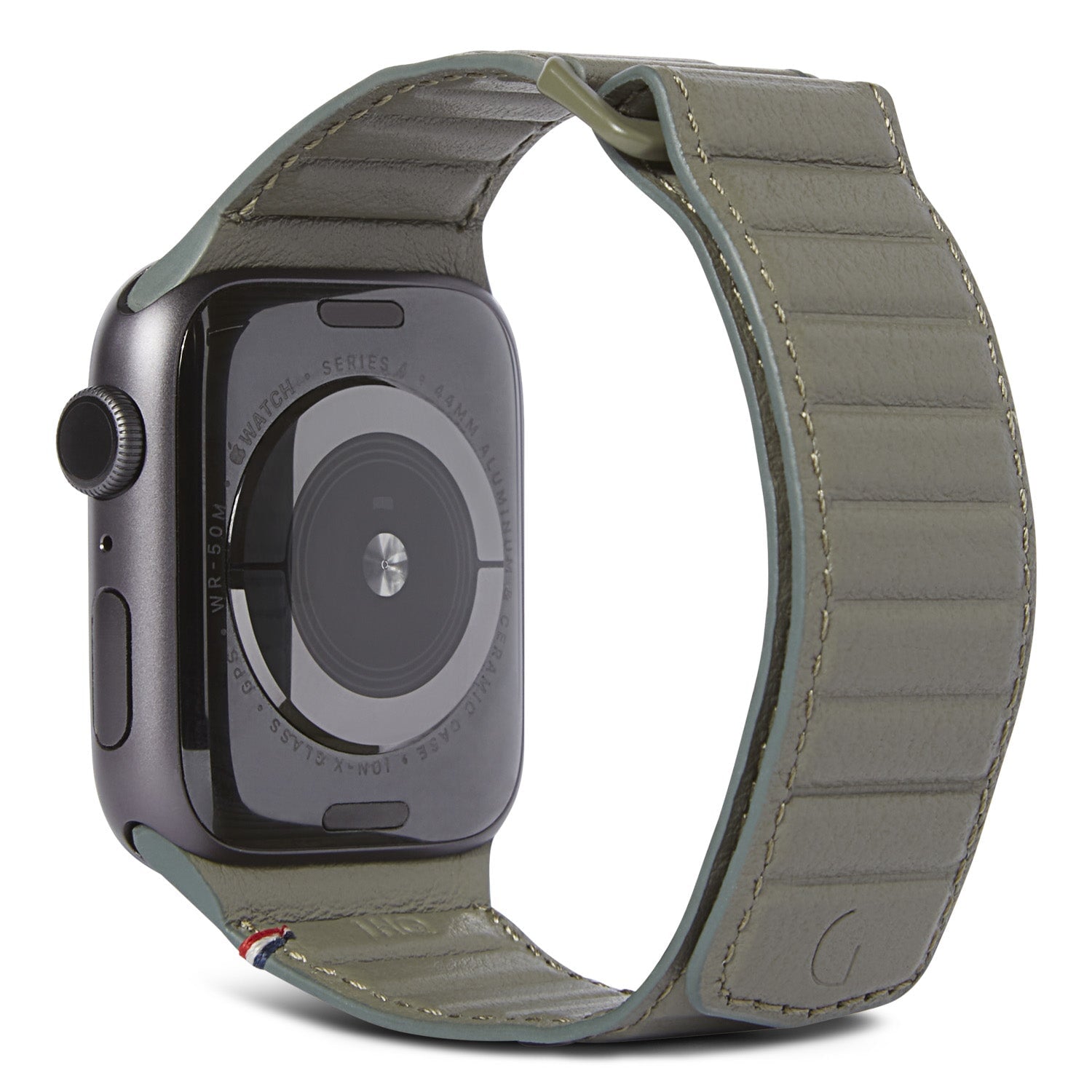 Leather Magnetic Traction Strap Apple Watch 45mm Series 9 Olive