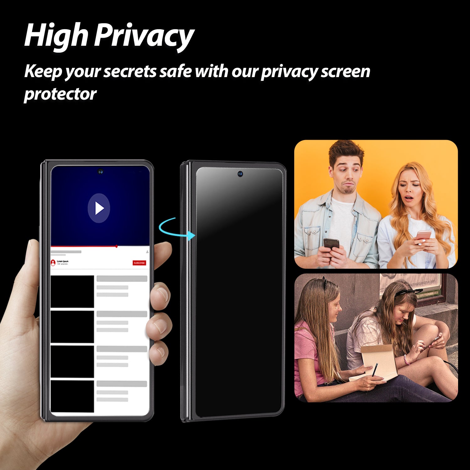 EA Privacy Glass Screen Protector Samsung Galaxy Z Fold 5 (2-pack)