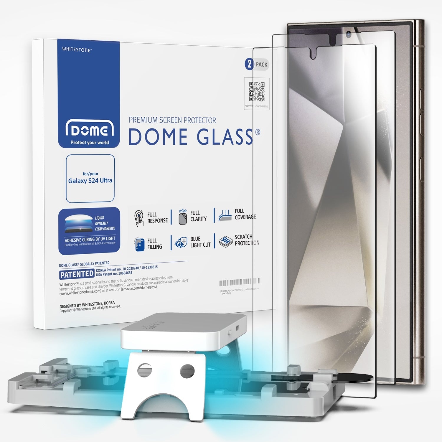 Dome Glass Screen Protector Samsung Galaxy S24 Ultra (2-pack)