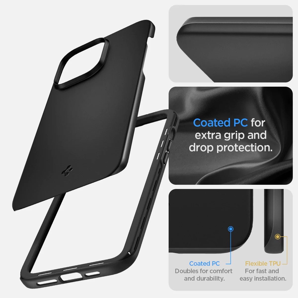 iPhone 14 Pro Max Case Thin Fit Black