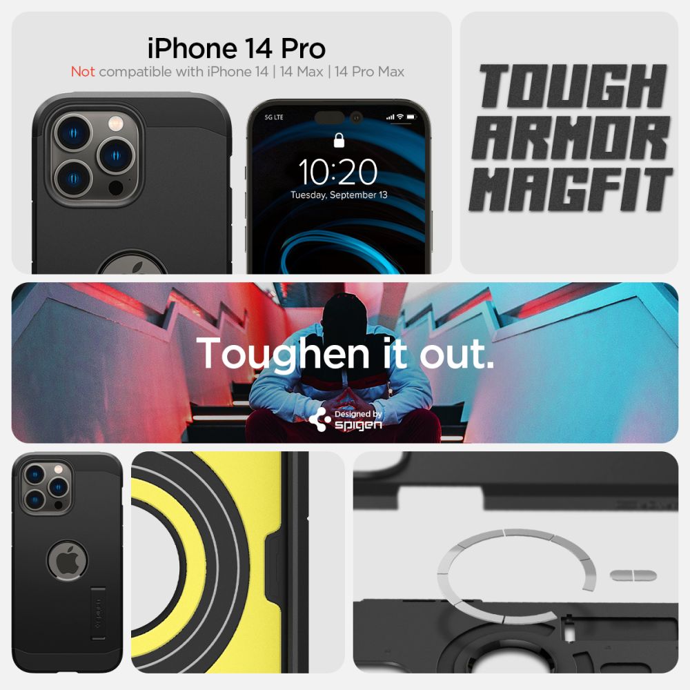 iPhone 14 Pro Case Tough Armor Mag Black