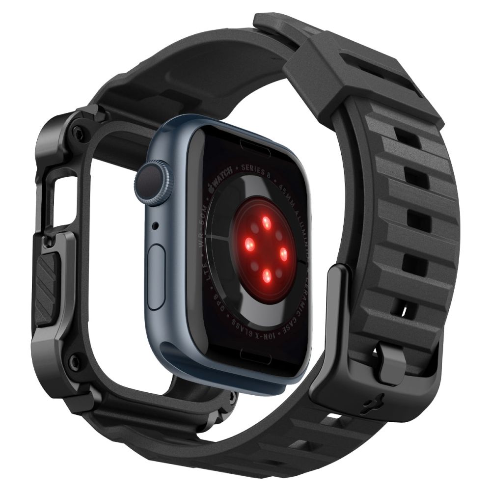 Apple Watch 45mm Series 9 Case Tough Armor Pro Metal Black