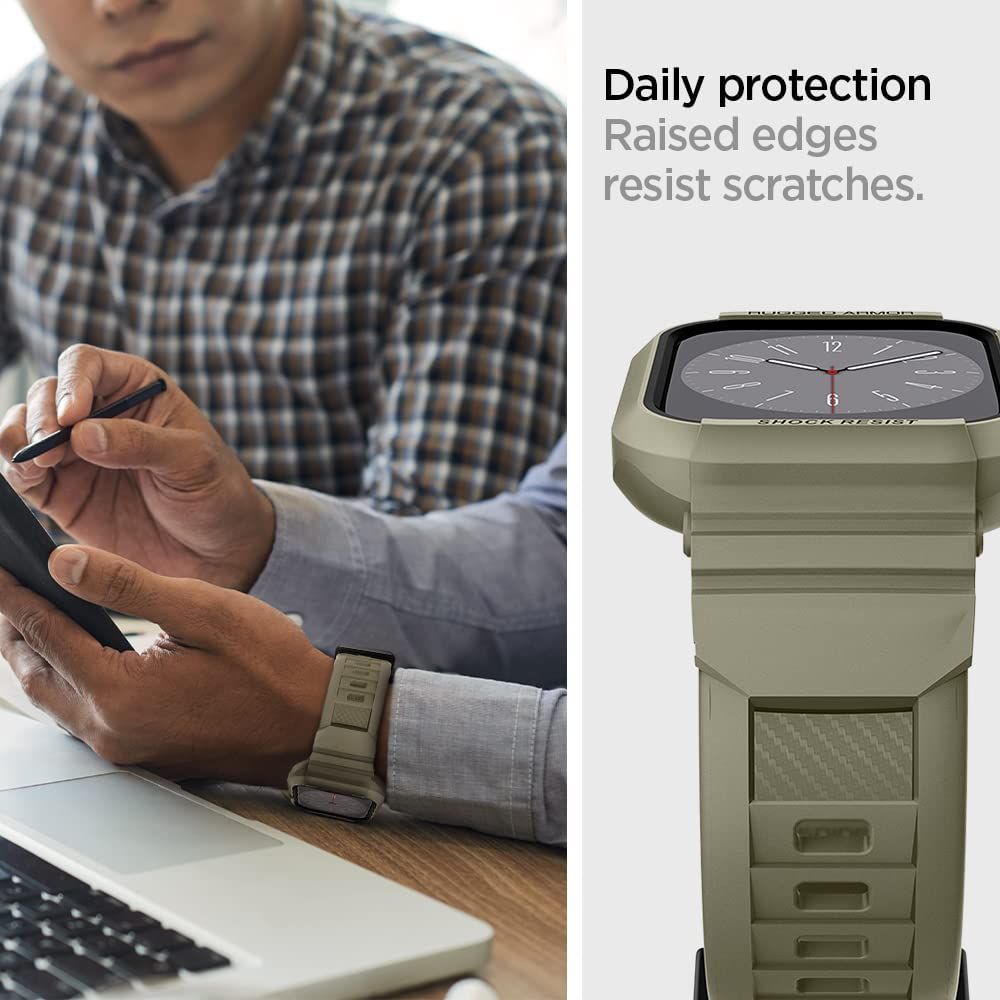 Apple Watch SE 44mm Case Rugged Armor Pro Vintage Khaki