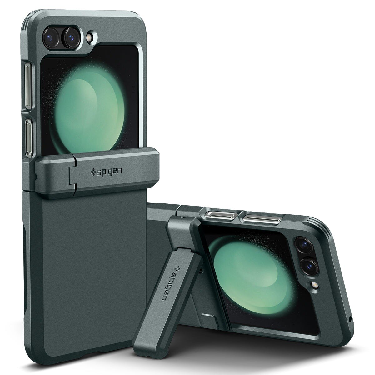 Galaxy Z Flip 5 Case Tough Armor Pro Abyss Green