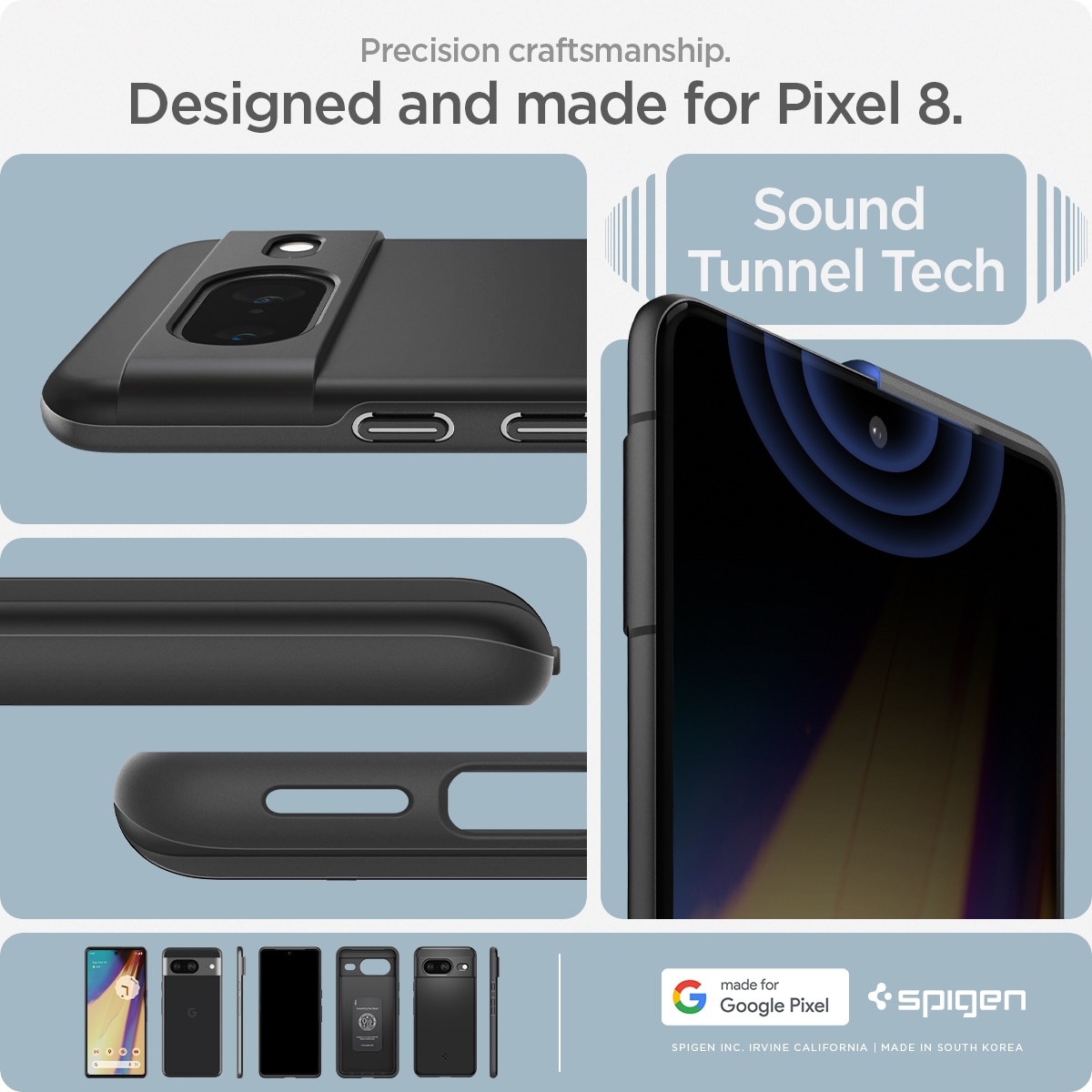 Google Pixel 8 Case Thin Fit Black