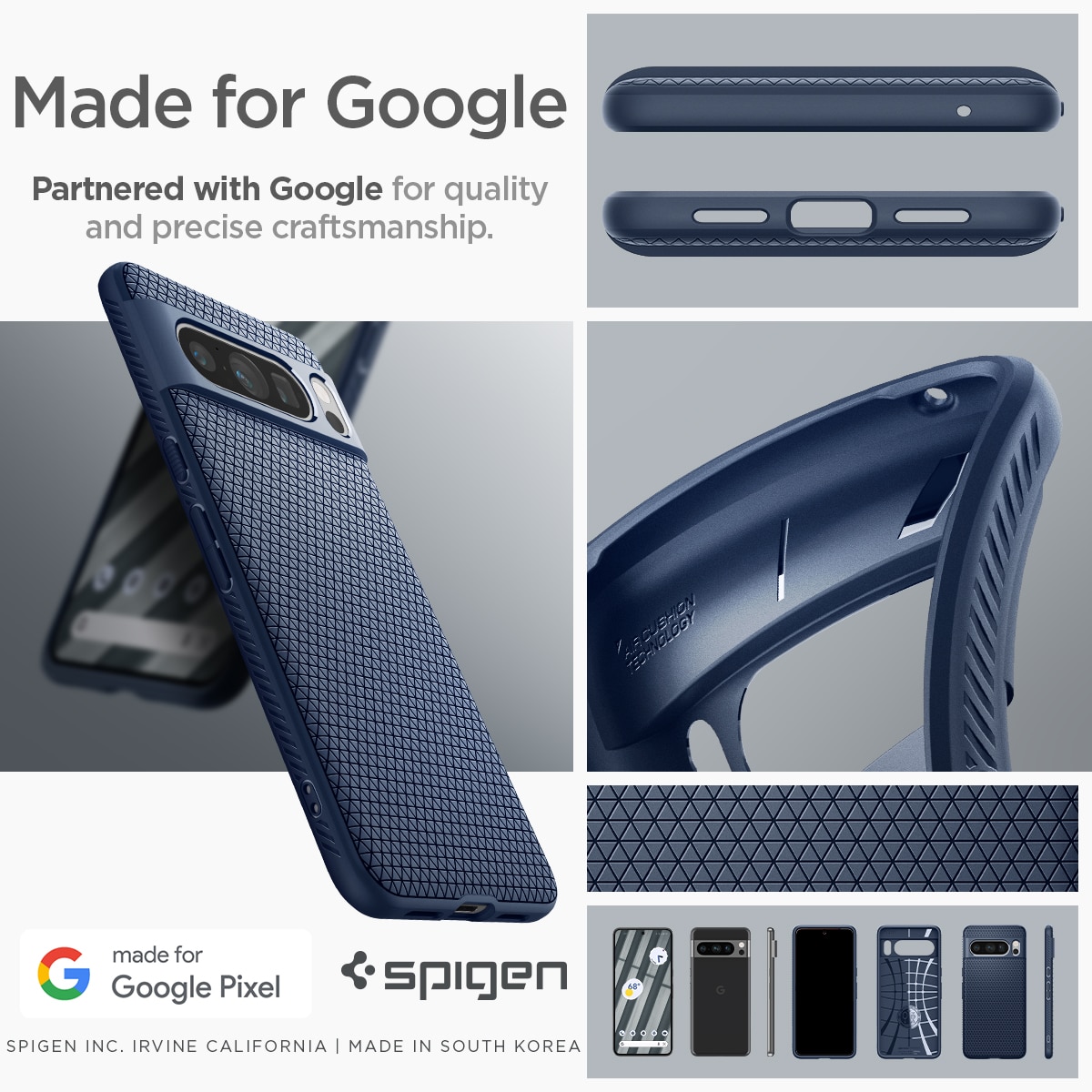 Google Pixel 8 Pro Case Liquid Air Navy Blue