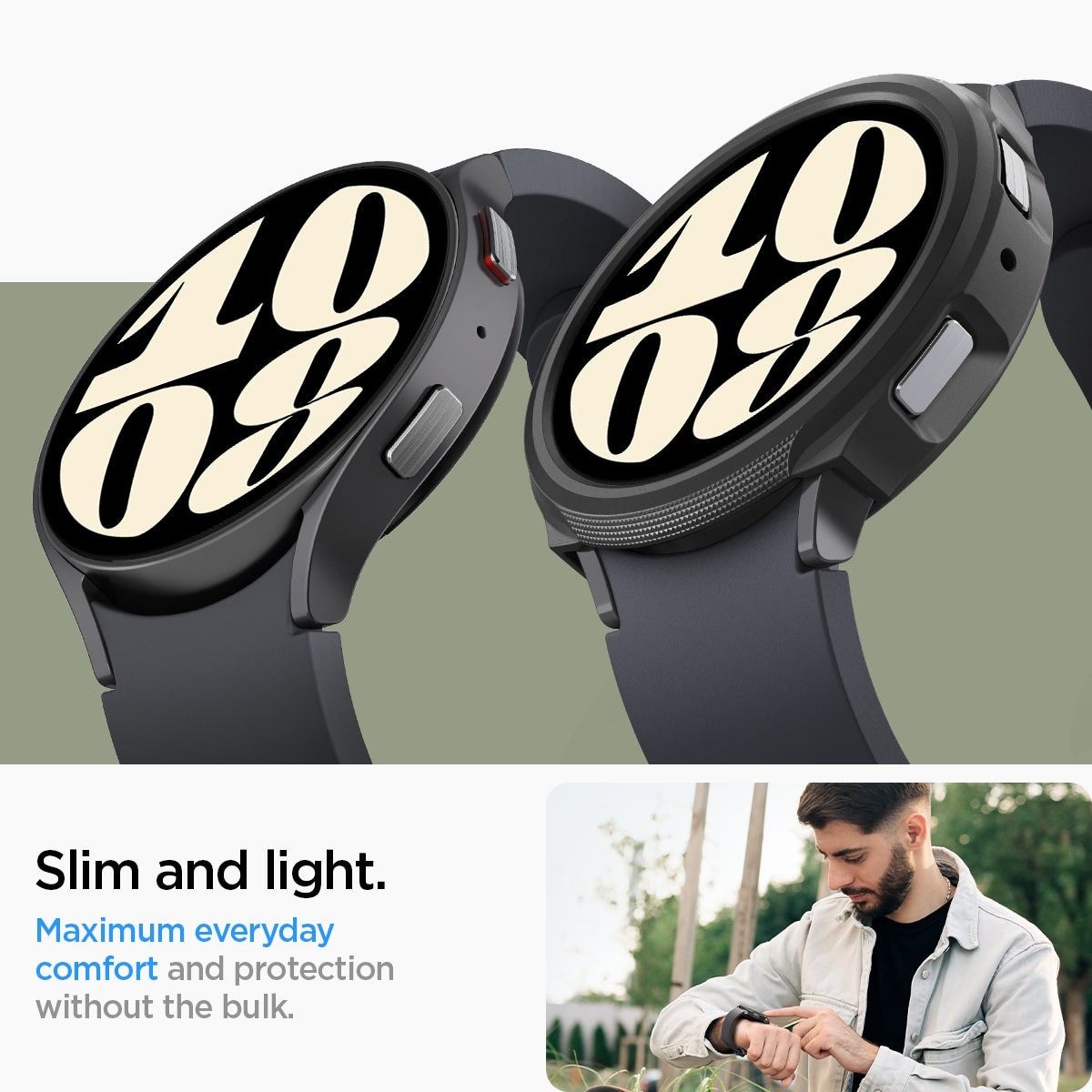 Samsung Galaxy Watch 6 44mm Skal Liquid Air svart