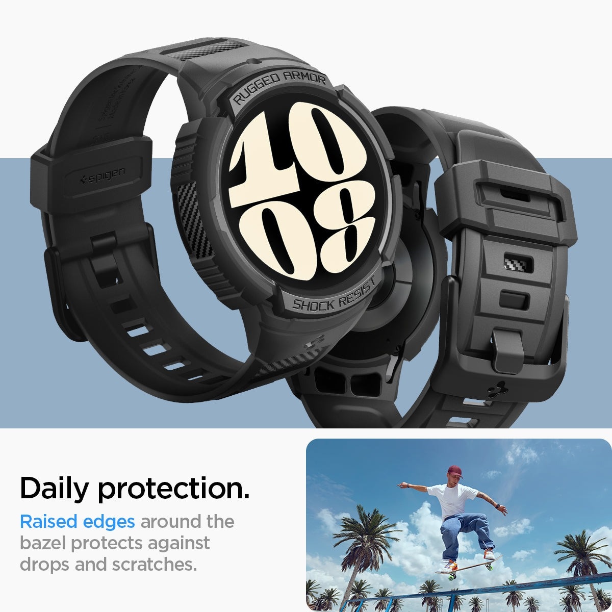 Samsung Galaxy Watch 6 40mm Case Rugged Armor Pro svart