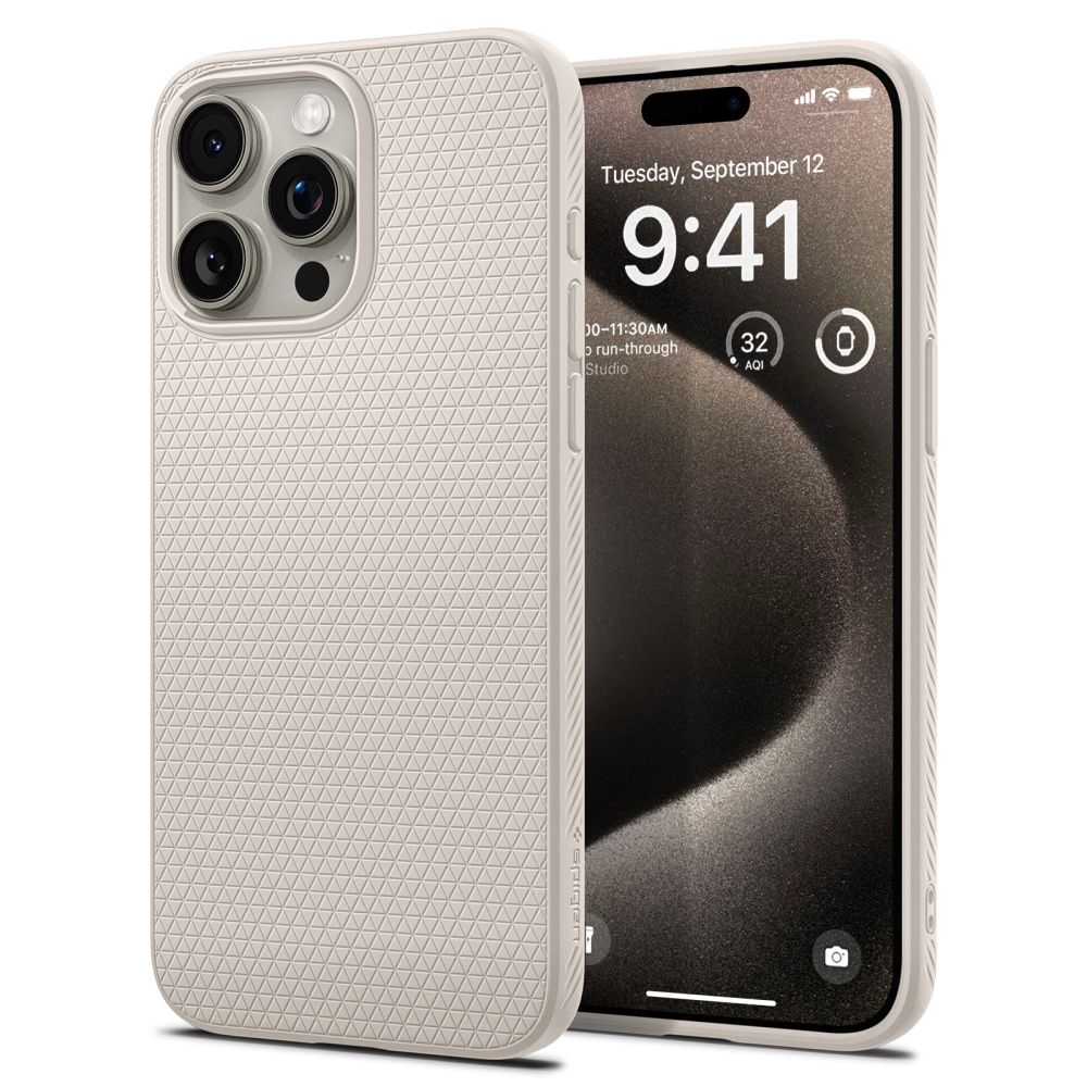 iPhone 15 Pro Max Case Liquid Air Natural Titanium
